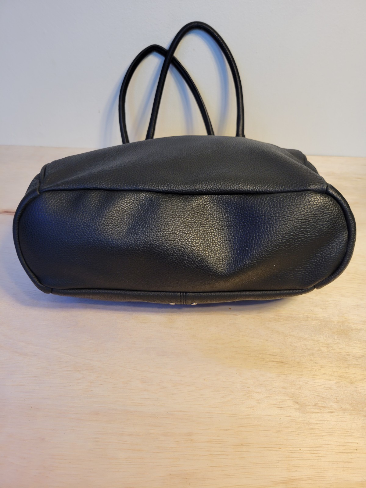 Rosetti Black Shoulder Bag Studded Buckle Accents Magnetic Zip Silver Hardware