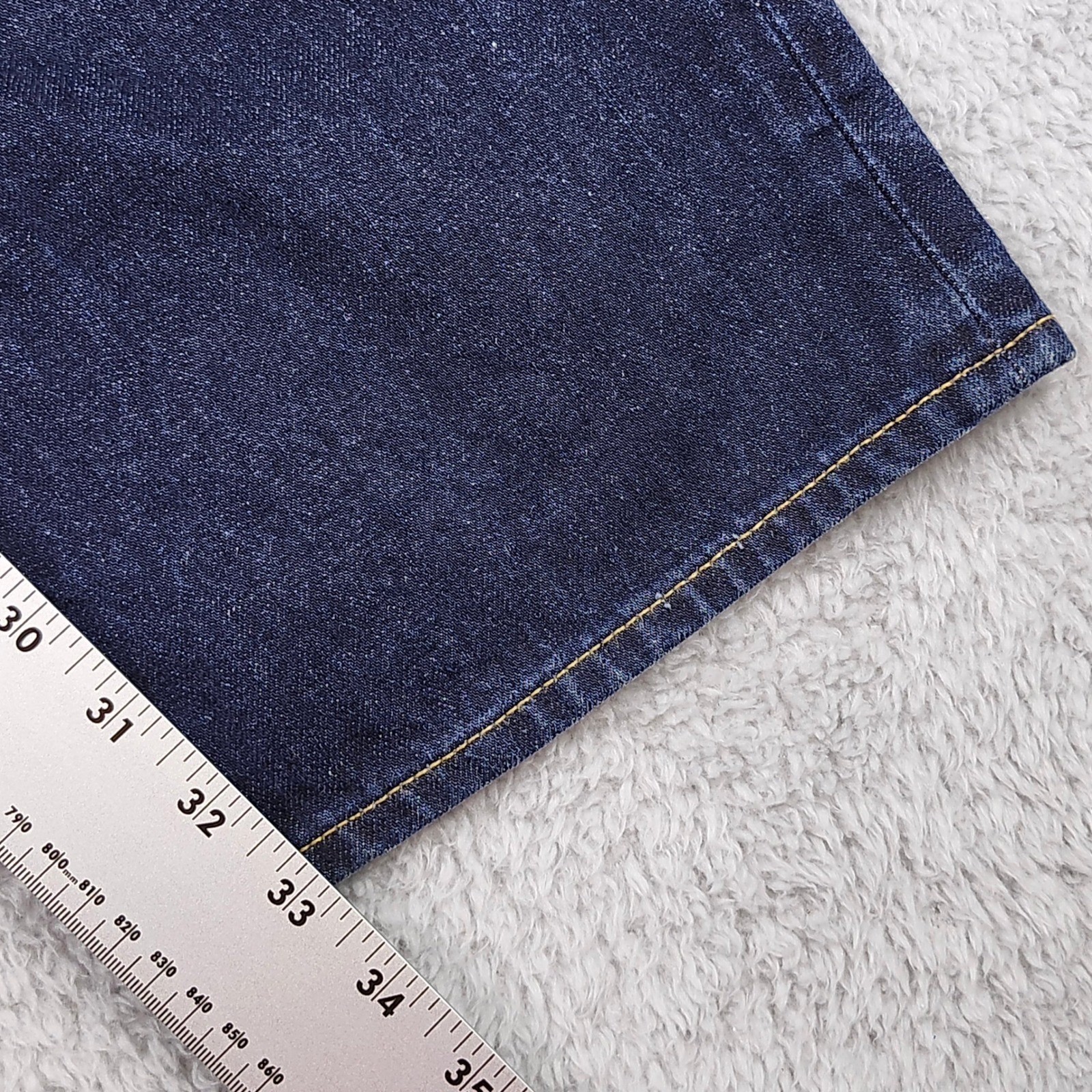 Polo Ralph Lauren Jeans Men 34×32 Dark Wash Straight Cotton Leather Patch Prep