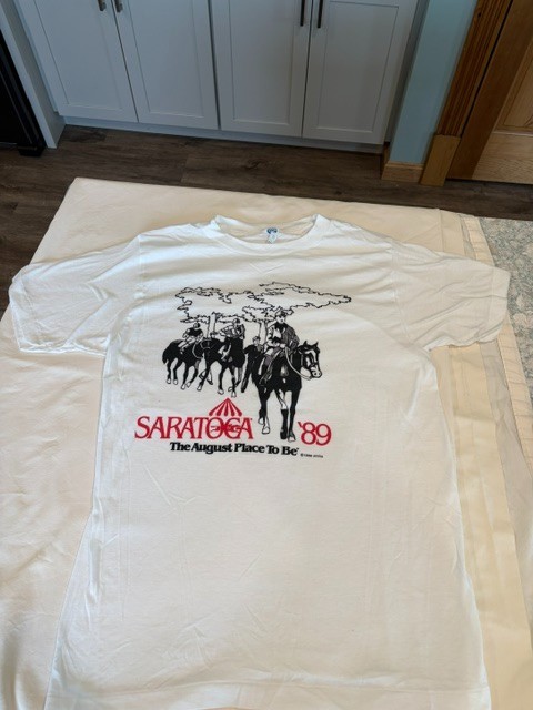 Vintage 1989: Saratoga Race Track T-Shirt “The August Place To Be” Never Worn
