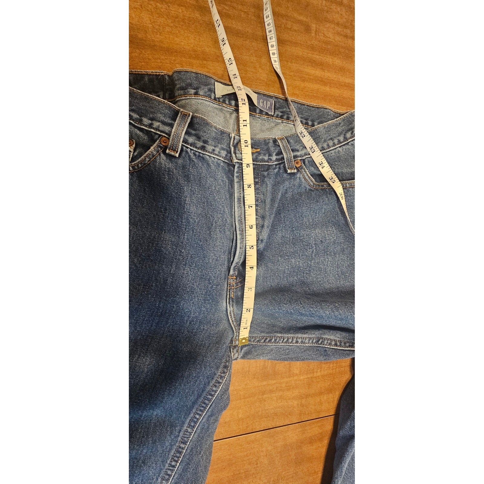 Men’s Gap Low Rise Jean Blue buttonfly Medium Wash Y2K straight leg 30×30 MJ1