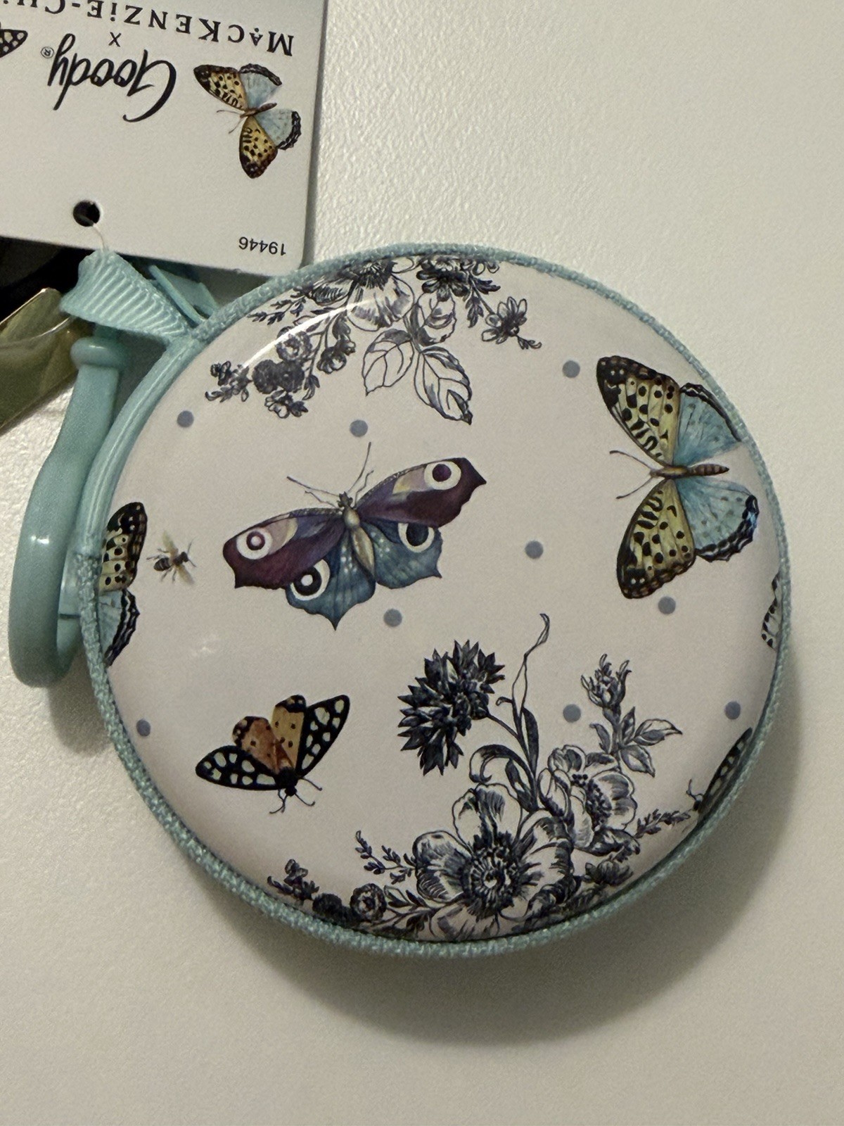 Goody x MacKenzie-Childs Butterfly Toile Purse Charm & 15 Ouchless Hair Elastic