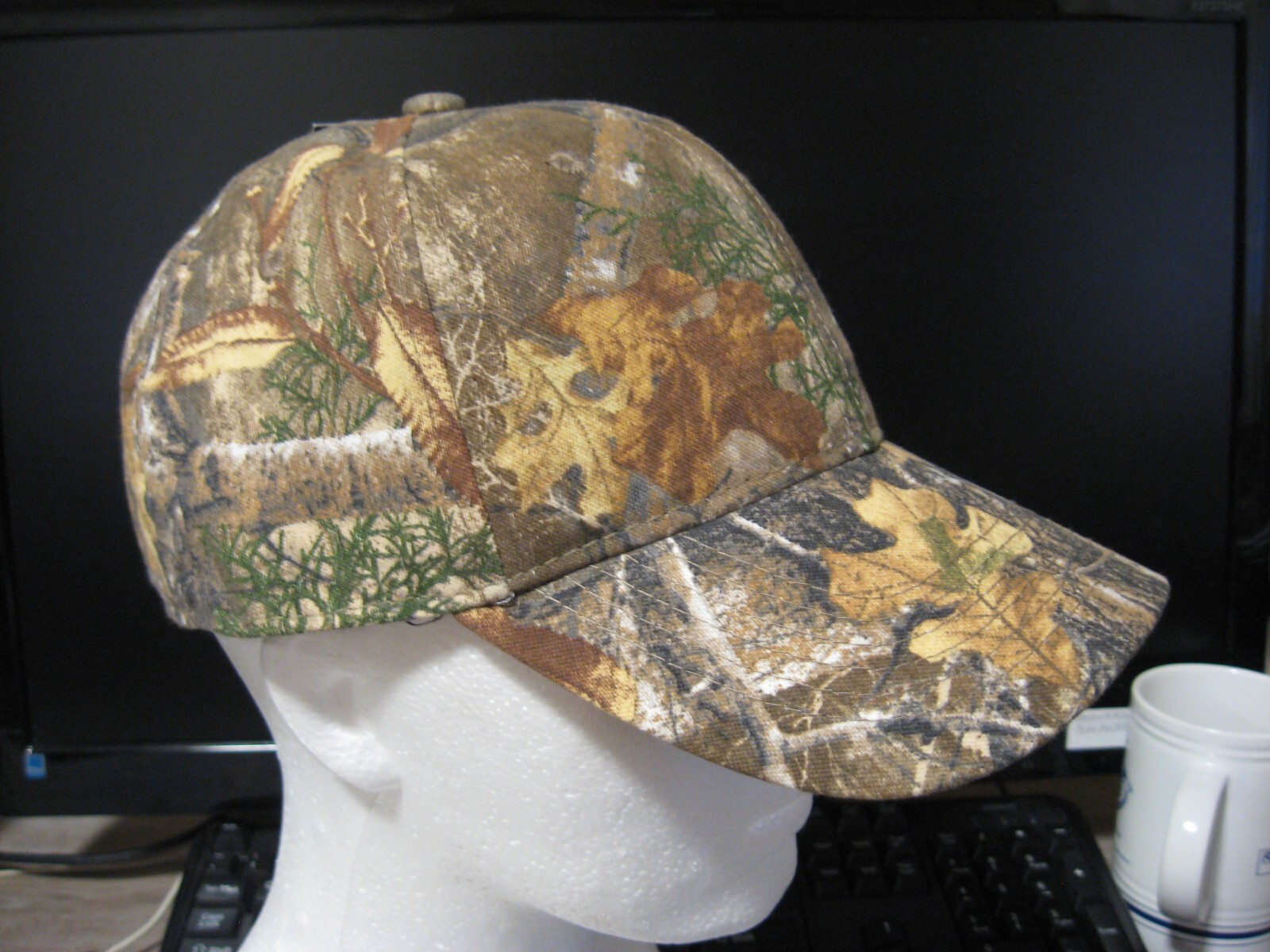 Realtree Edge Adjustable Cap / 6 Panel Solid Plane Jane Camo Hat No Logo OSFM