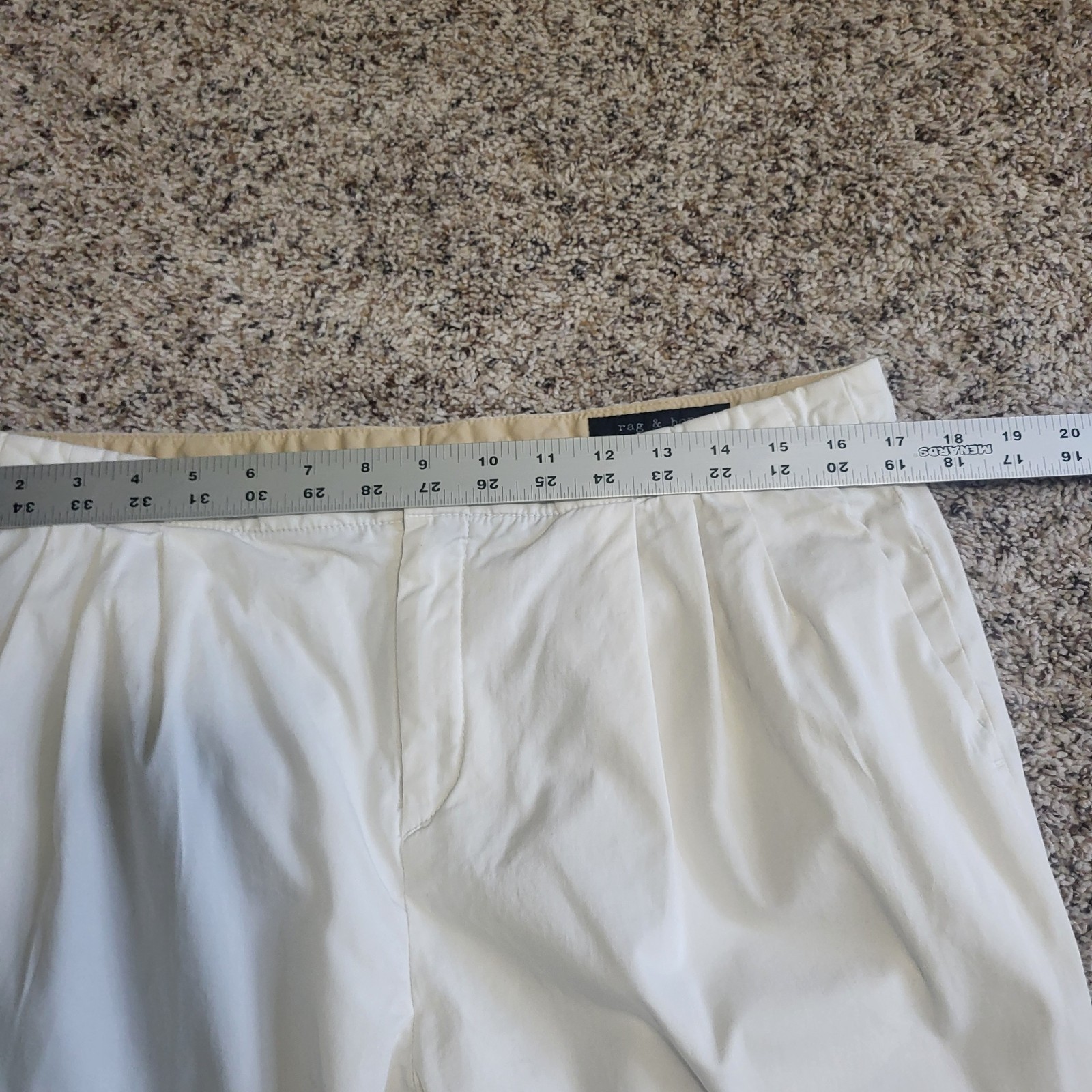 Rag & Bone Womens Pleated Pants Cream Size 8 Made in USA Cotton Trousers