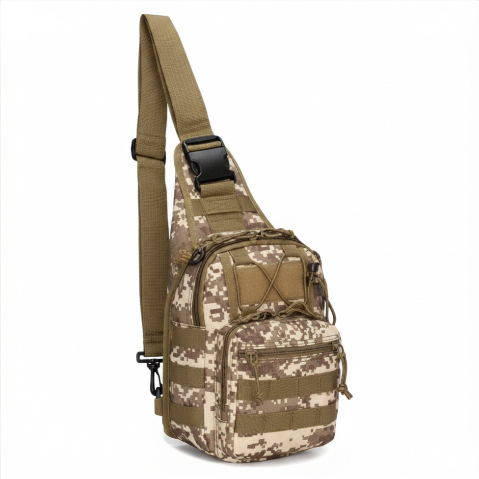 Tactical Shoulder Bag 800D Waterproof Oxford Small Chest Bag Outdoor Sports