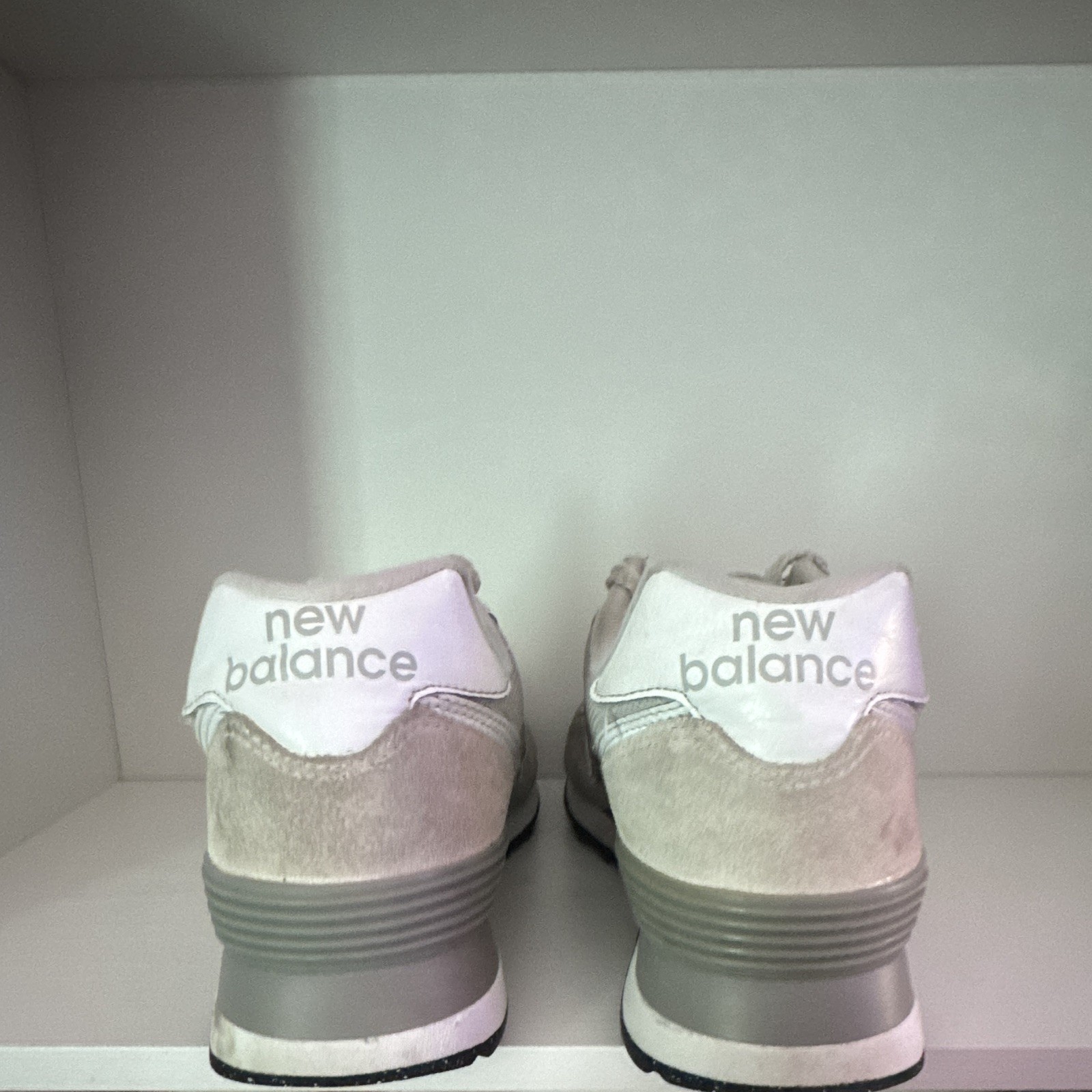 New Balance 574 Women’s Nimbus Cloud/White Mesh Suede Low Top Sneakers WL574EVW