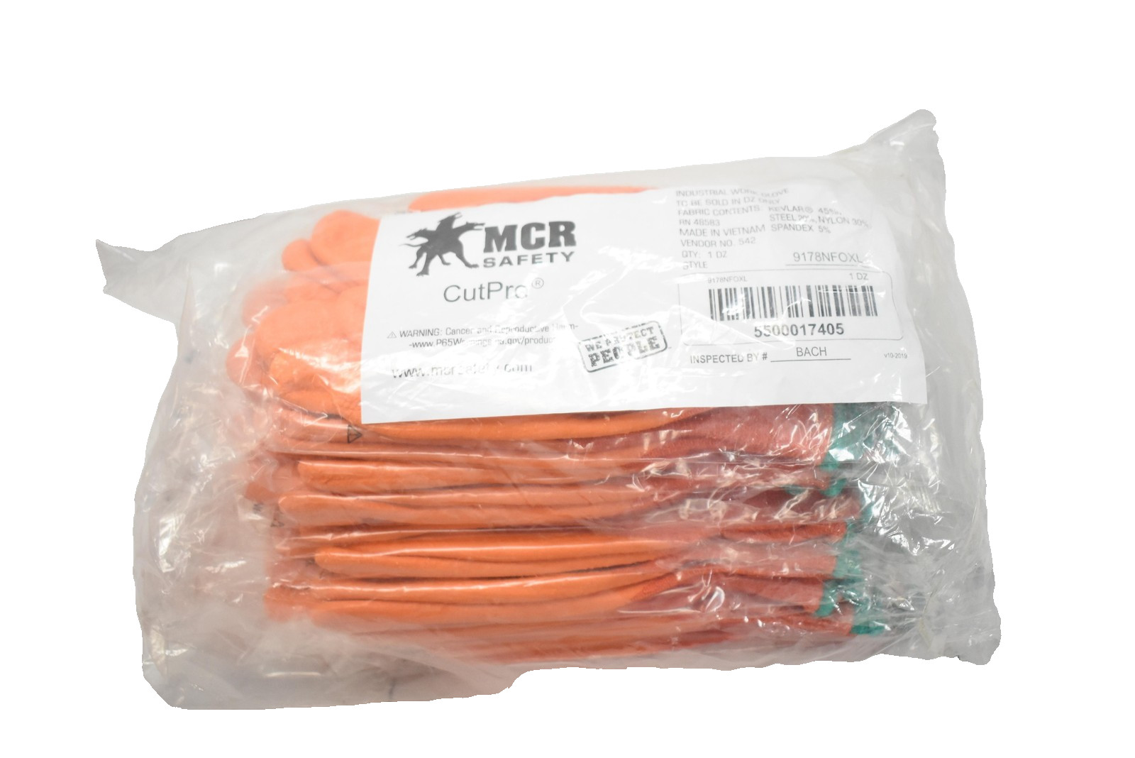 MCR Safety CutPro Gloves XL 9178NFOXL Aramid Lot of 12 Orange Industrial Work