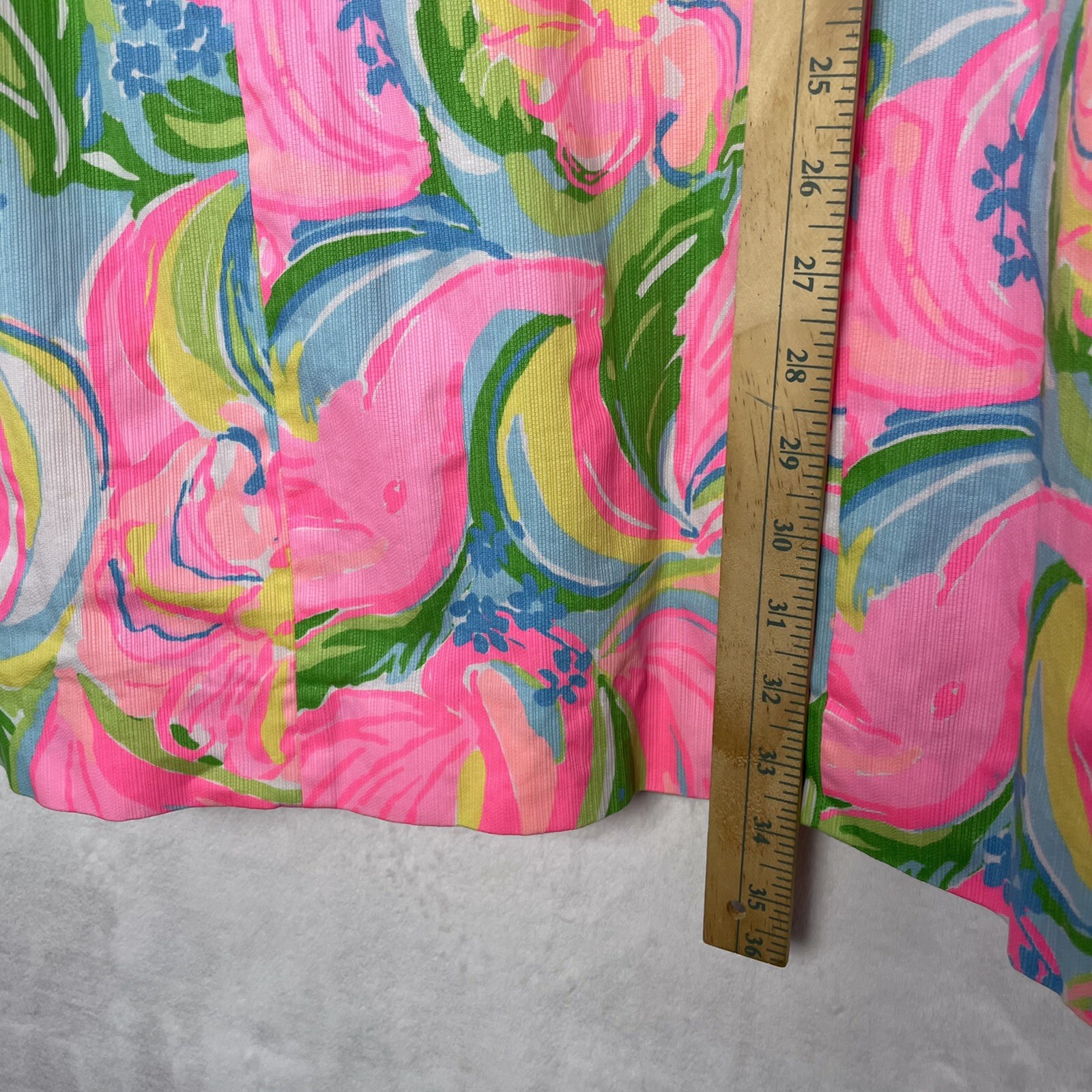 Lilly Pulitzer Tessa Shift Dress 2 Floral Tropical Print Embroidered Pink Green
