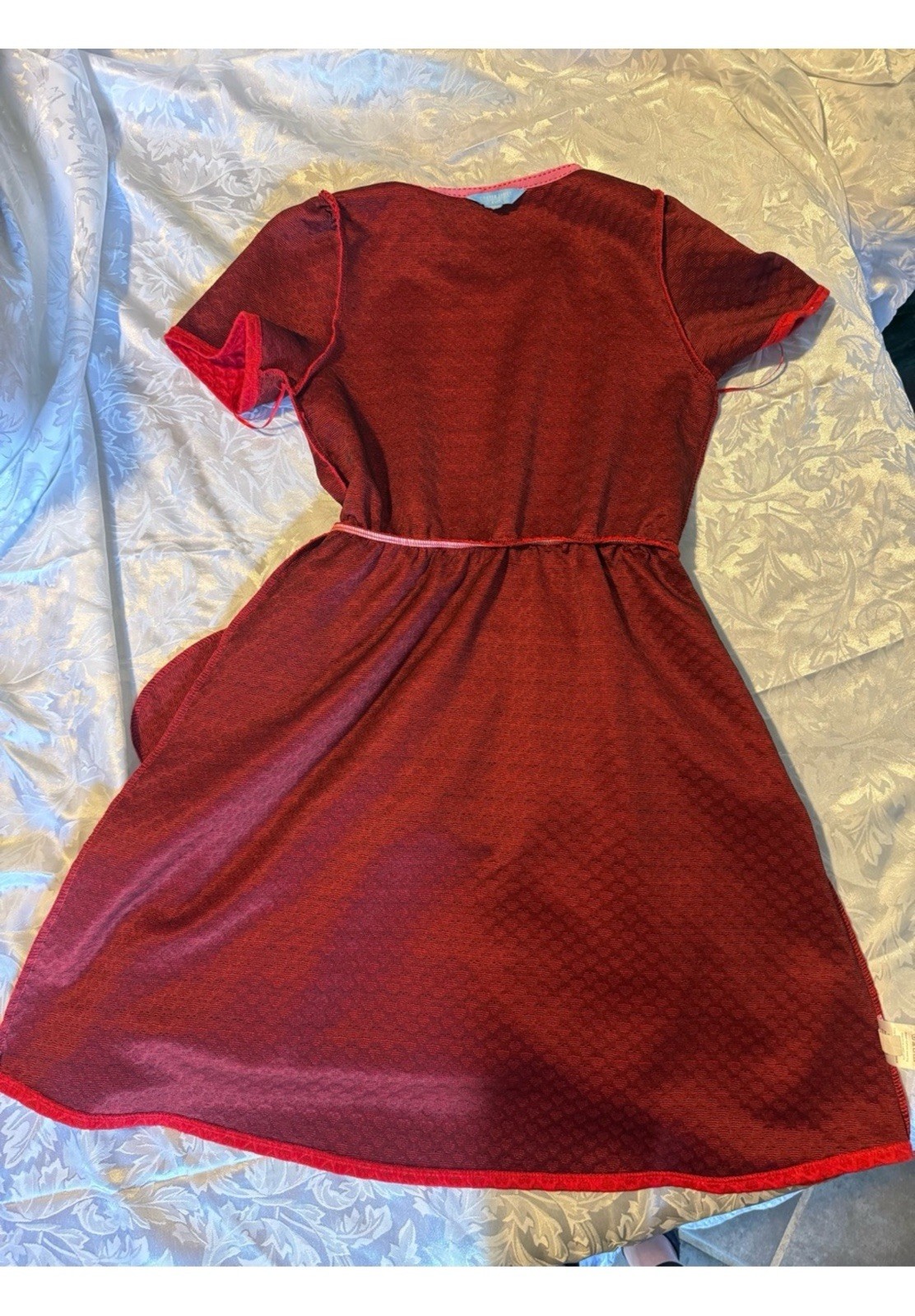 Draper James RSVP Red Heart Textured Fit & Flare Dress with Pockets S