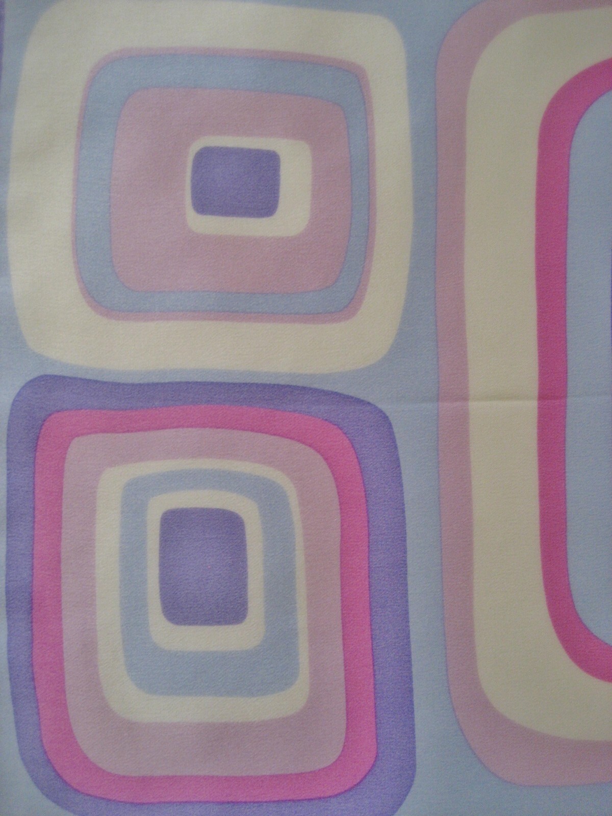 AK ANNE KLEIN Geometric Print Title “Violet” Silk Scarf 21×22” Made in Korea NWT