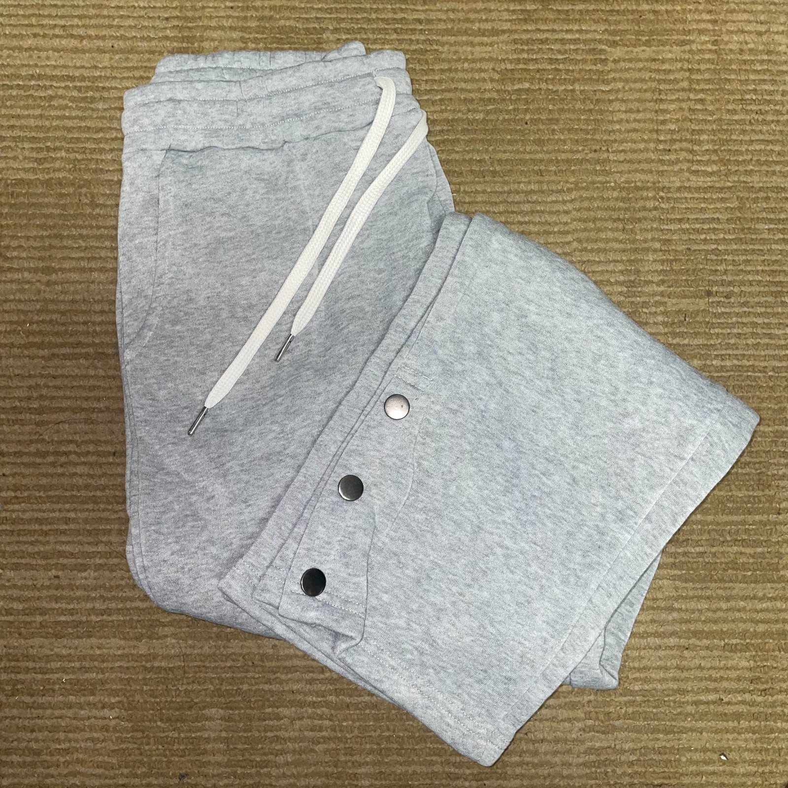 Men’s Winter Warm Activewear Cargo Track Pants Fleece Ankle Button-up Sweatpants