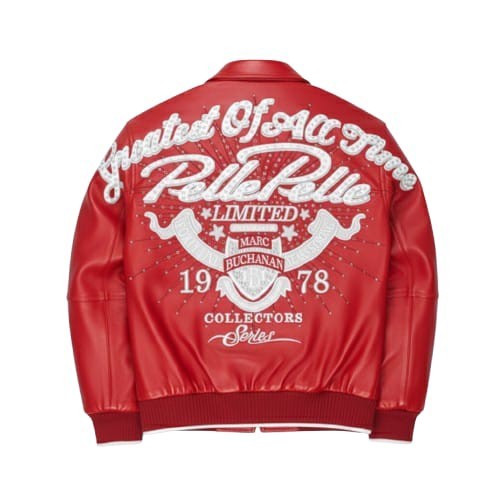 Pelle Pelle Men’s Red Leather Jacket – GOAT Edition | Premium Biker Style