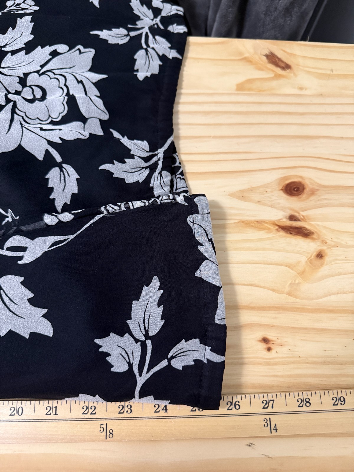 White House Black Market Silk Black Floral Halter Blouse XL Old Money Career