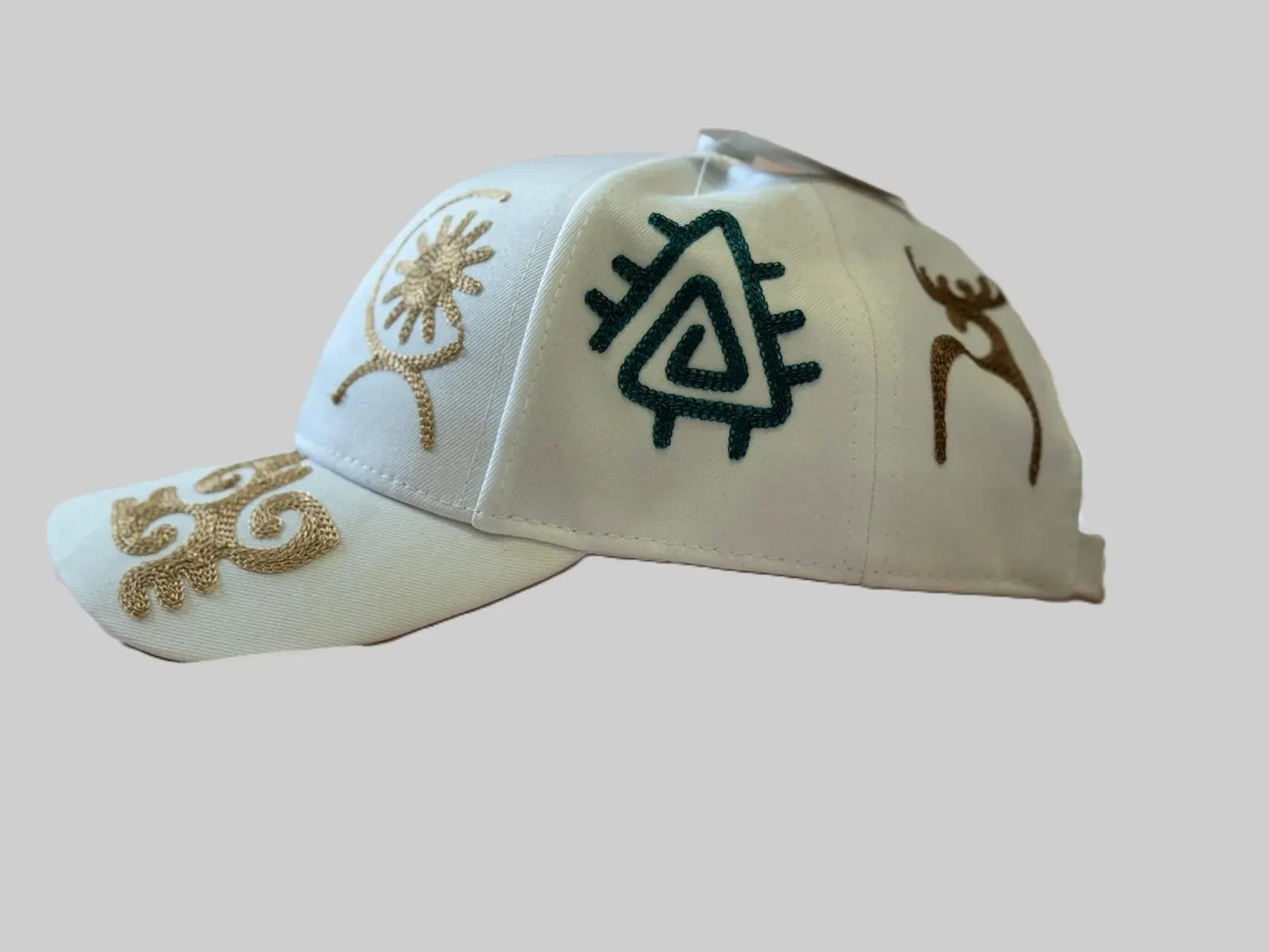 Kyrgyz Petroglyph Baseball Caps Kazakh Uzbek Central Asian Ethnic Design Hat