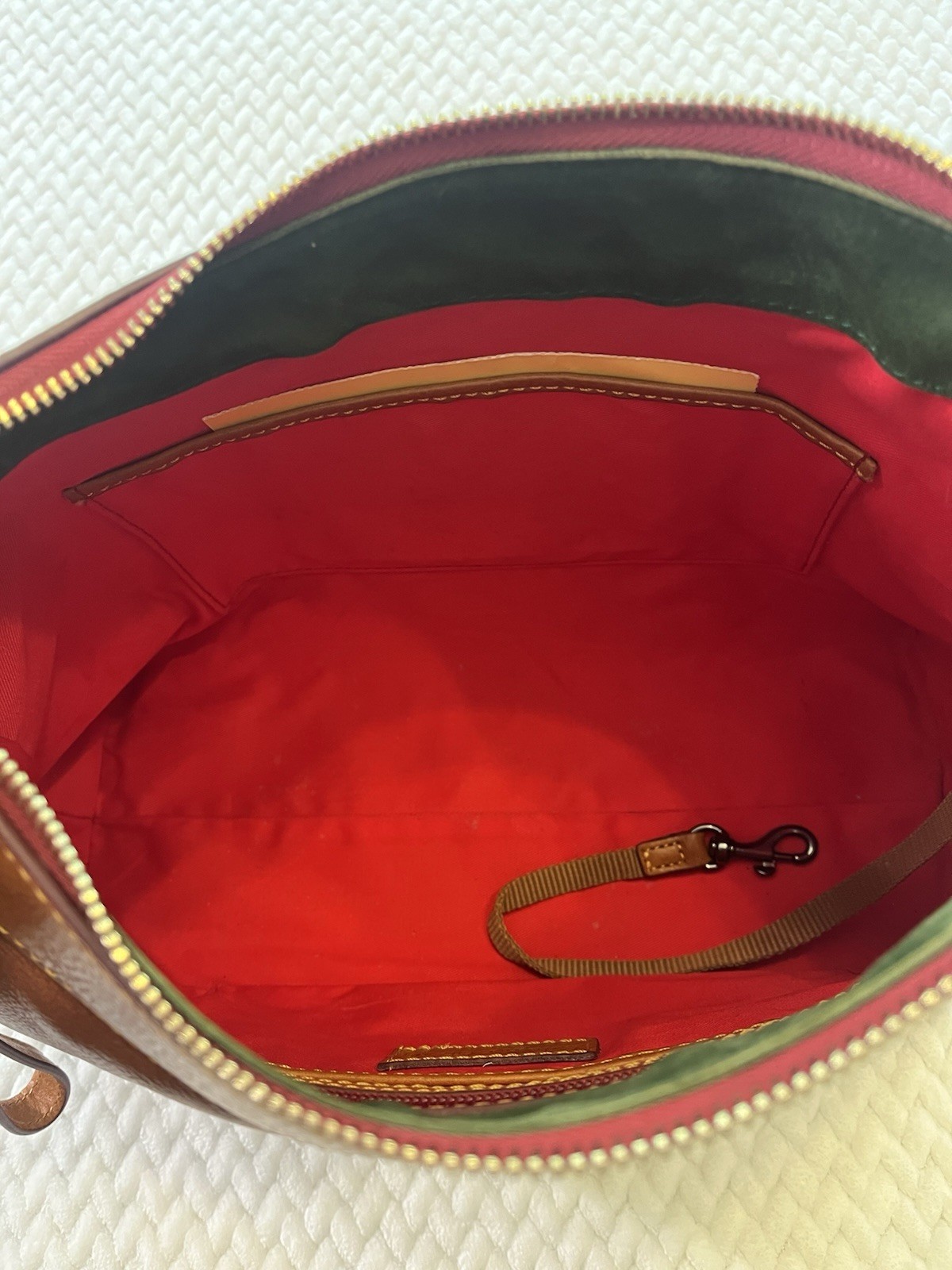 Dooney & Bourke Florentine Large Cassidy Hobo Bag Natural, Zip, Gold Hardware