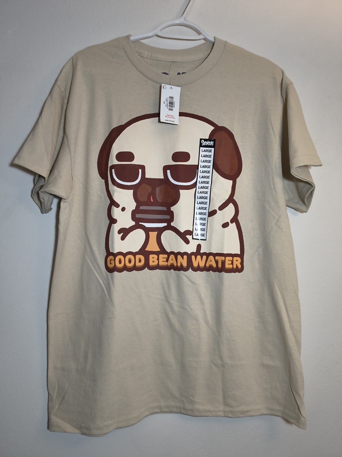 Good Bean Water Coffee Cup Mug Pug Dog Puppy Doggy Thick T-Shirt Men’s L (Large)