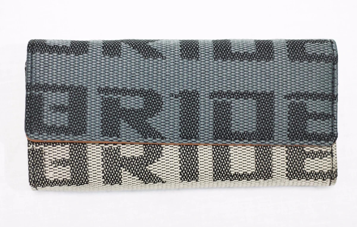 JDM Bride Racing Trifold Wallet for Women Black Gray Gradation Fabric Tan Leathe