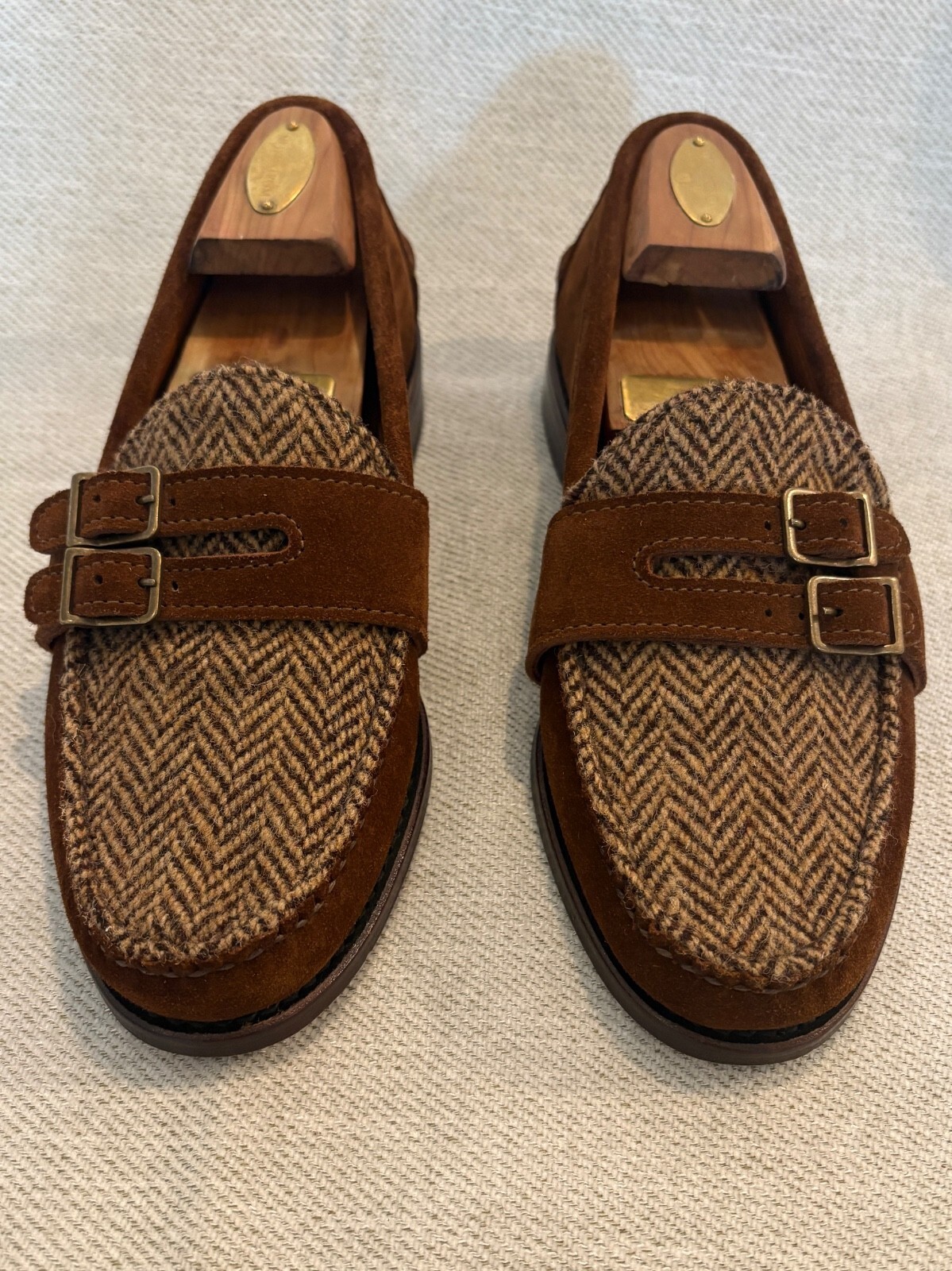 Vtg Polo Ralph Lauren USA Herringbone Tweed Loafers 8.5D