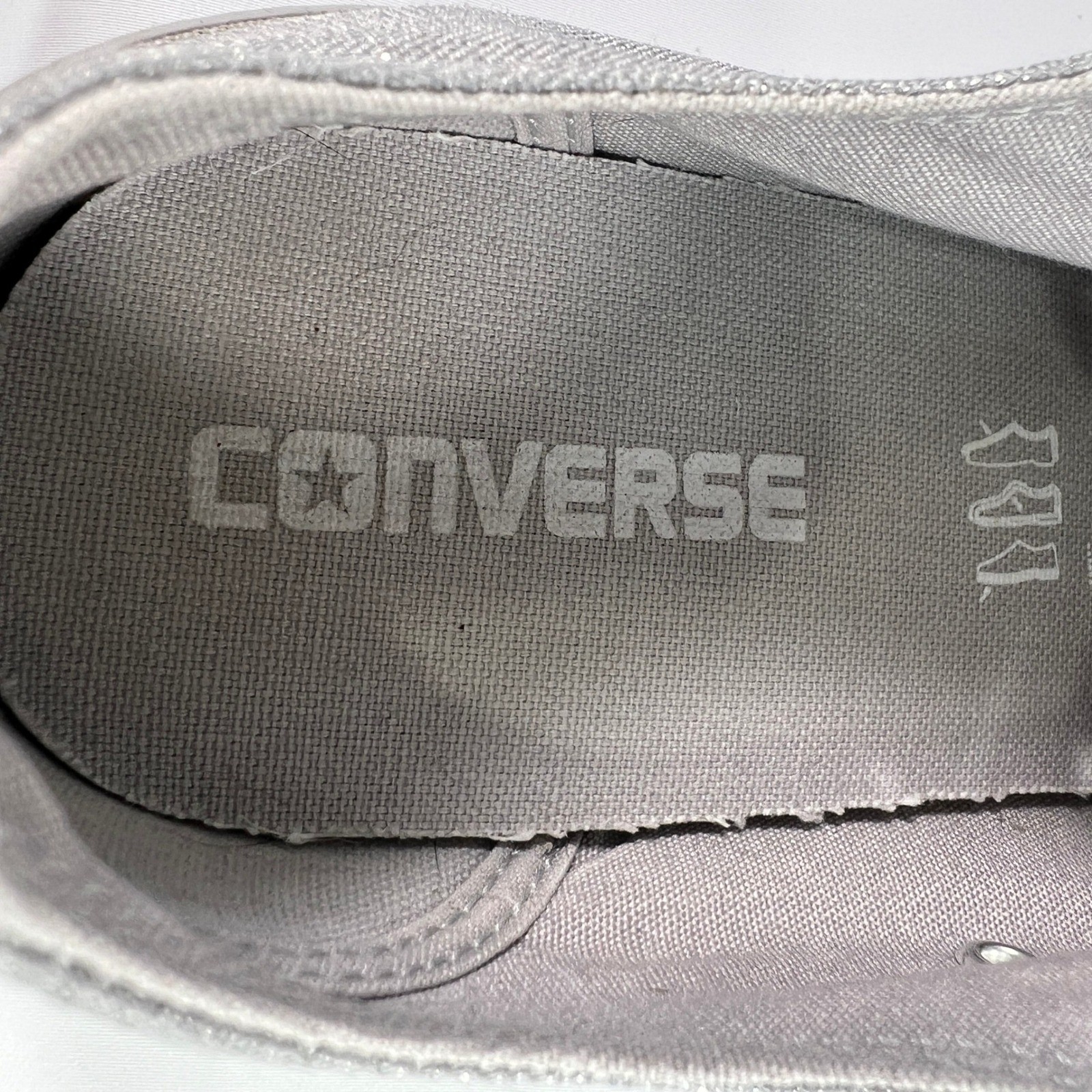 Converse Chuck Taylor Madison Ox Sneaker Silver Sparkle / Mercury Grey Womens 8