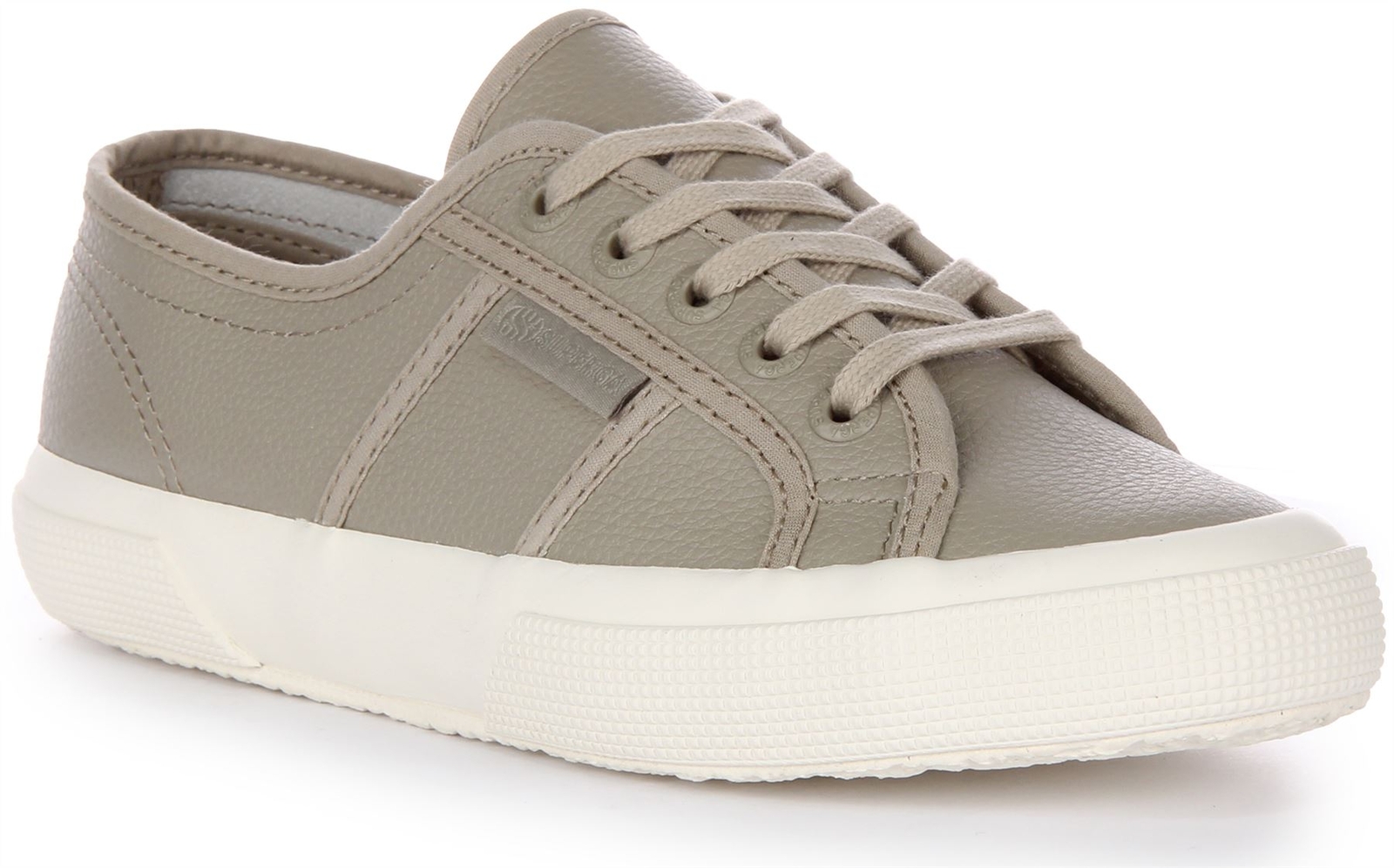 Superga 2750 Tumbled Le Fossil Lace UpKids Sneaker Leather Grey US 6 – 13