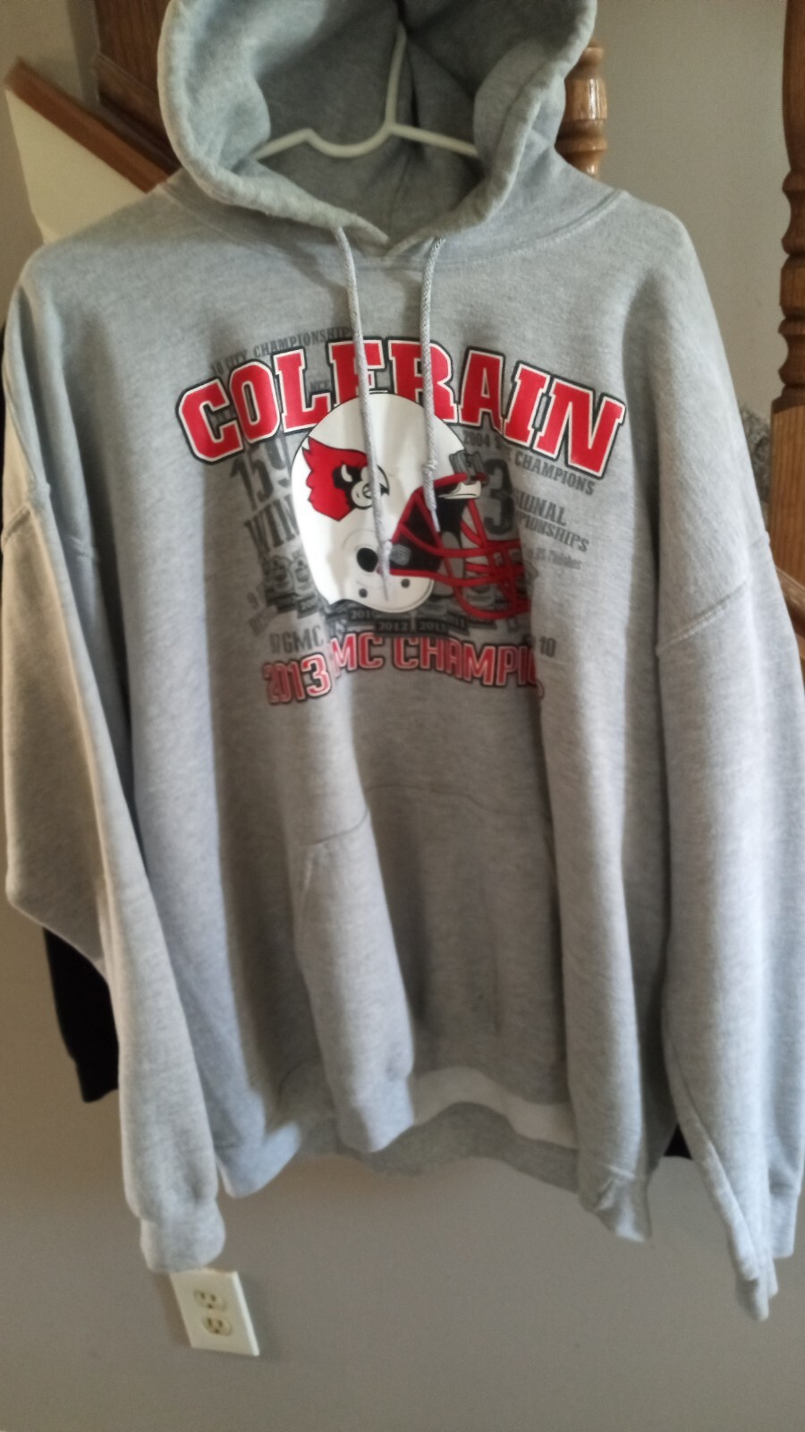 VINTAGE 2013 GMC Colerain Cardinals Football Champions Hoodie Gray Extra Large