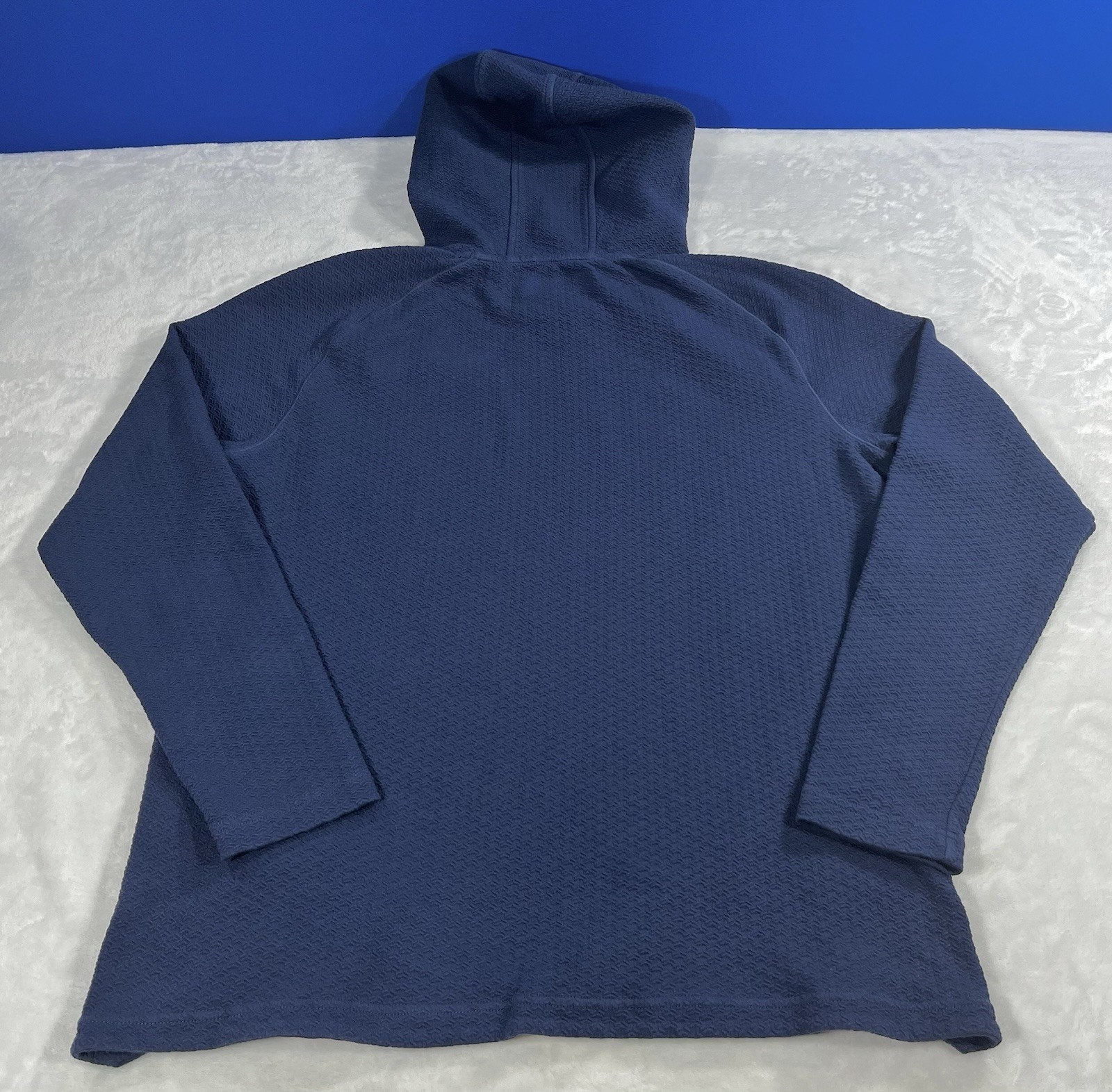 UNRL Elevation Hoodie Men’s Sz L Blue Textured Performance Sweatshirt Pullover