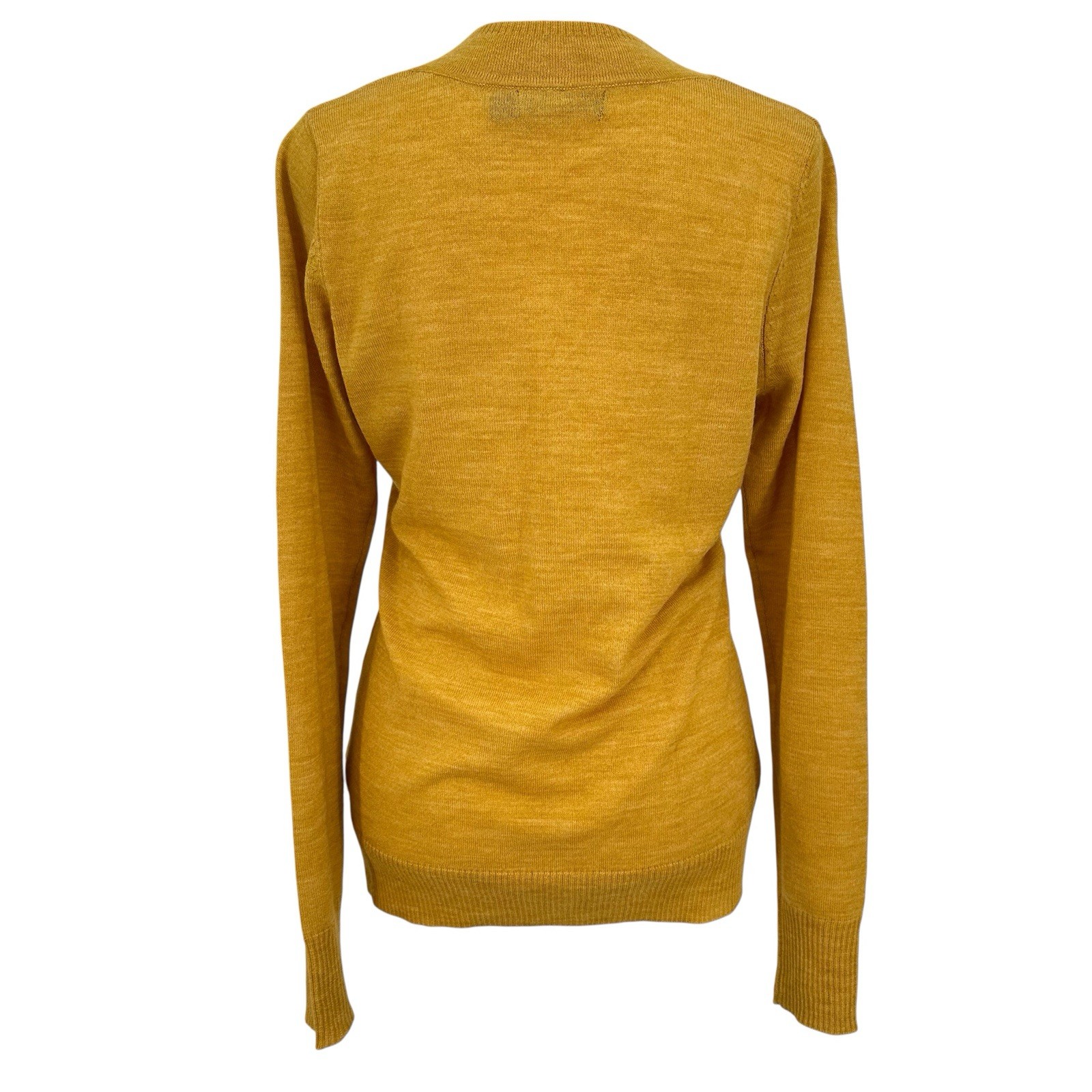 The Limited Merino Wool Blend V Neck Sweater S Mustard Yellow Preppy Office Chic