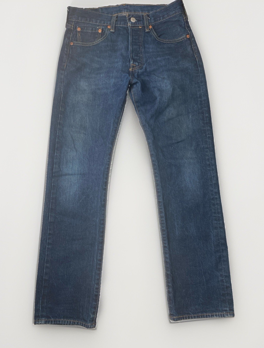 Levis 501 Jeans Mens 29×30 Original Fit Straight Leg Button Fly Dark Wash Denim