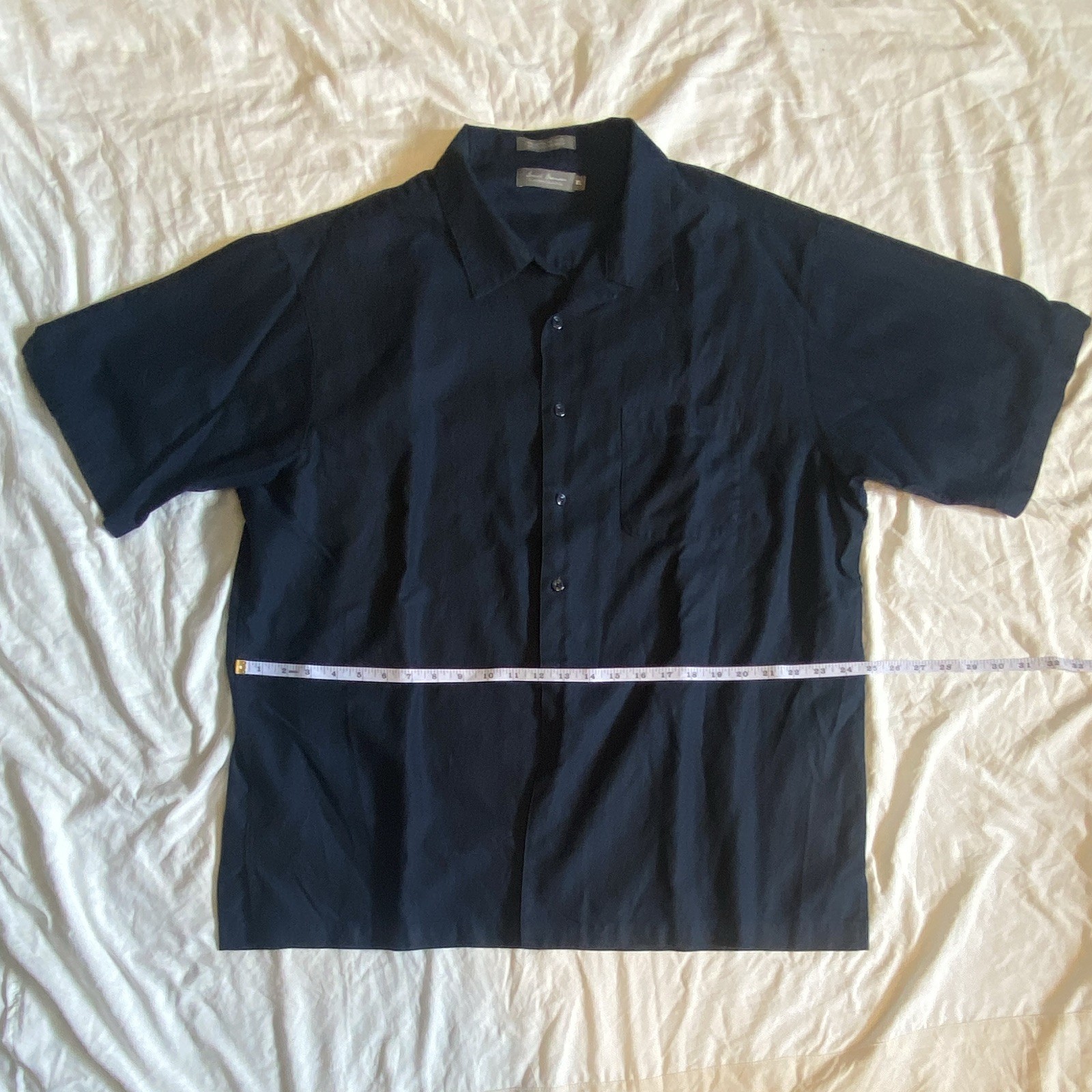 Daniel Cremieux Signature Collection Men’s Navy Solid Short Sleeve Button-Up XL