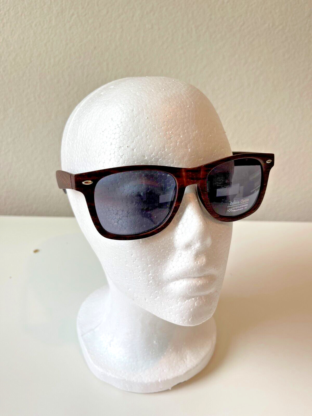 Mens Womens CLASSIC VINTAGE RETRO Style SUNGLASSES Faux Wood Wooden Brown Frame