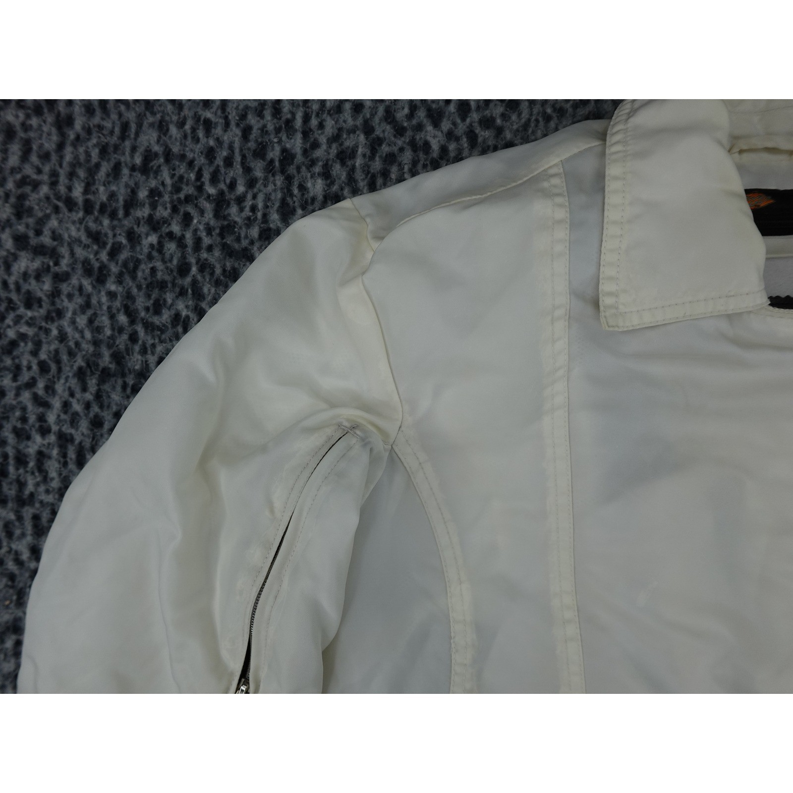 Orange County Choppers Moto Jacket Womens Medium White Good Flame Embroidered