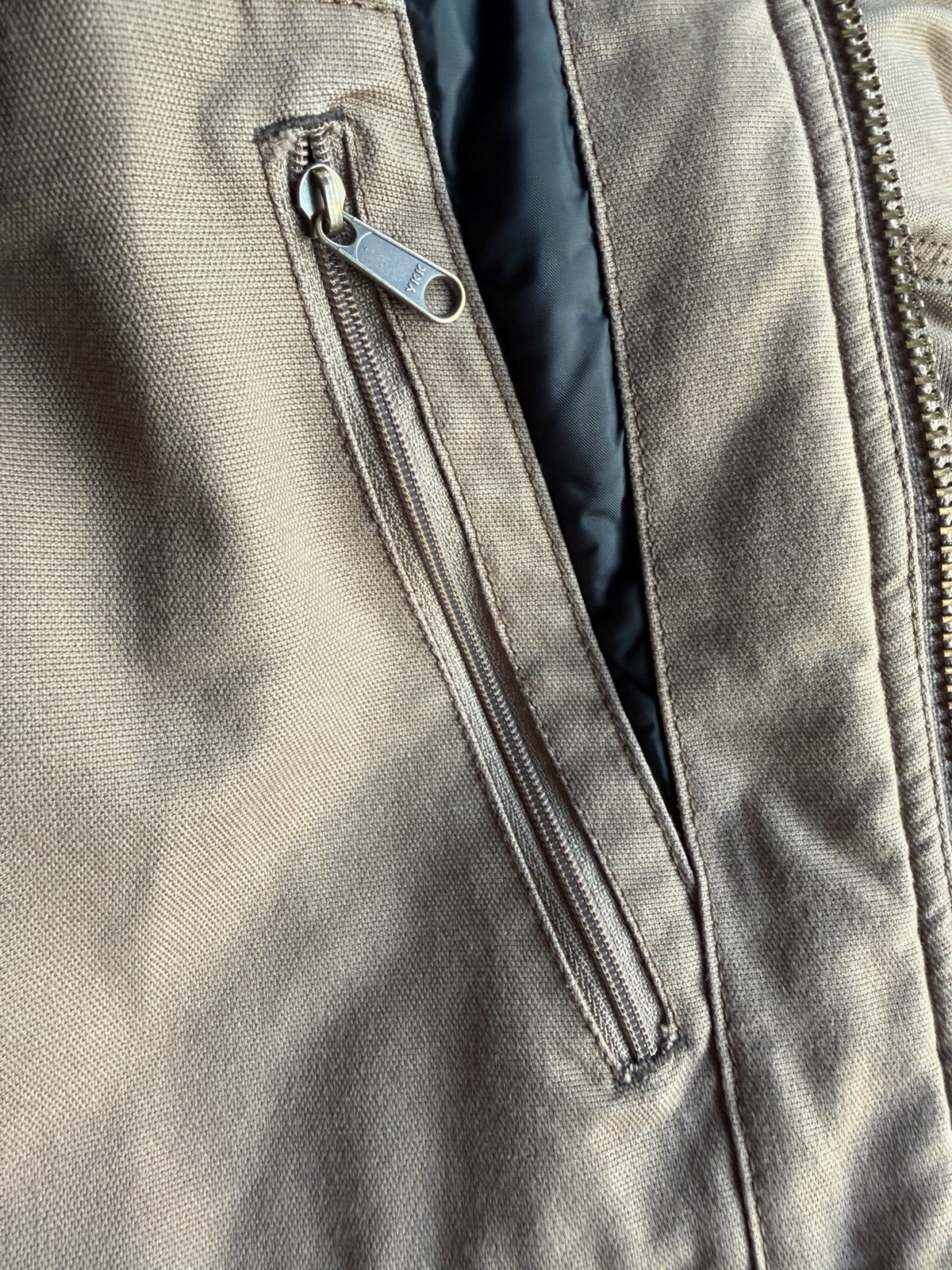 Carhartt Full Swing Hooded Jacket XL Brown 3M Thinsulate Loose Fit Work Coat.