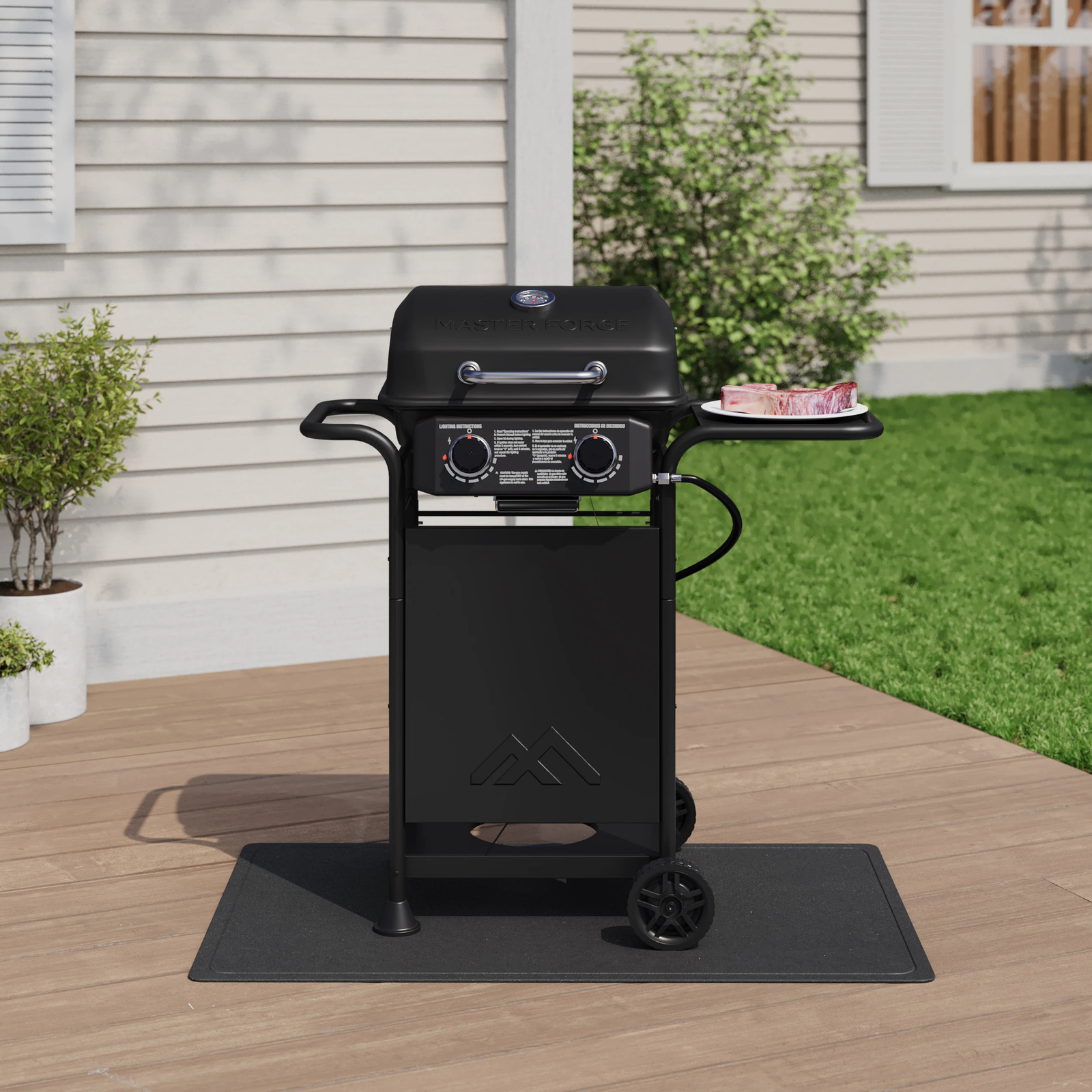 Master Forge Small 425-Sq.In Black 2 -Burner Liquid Propane Gas Grill|120164
