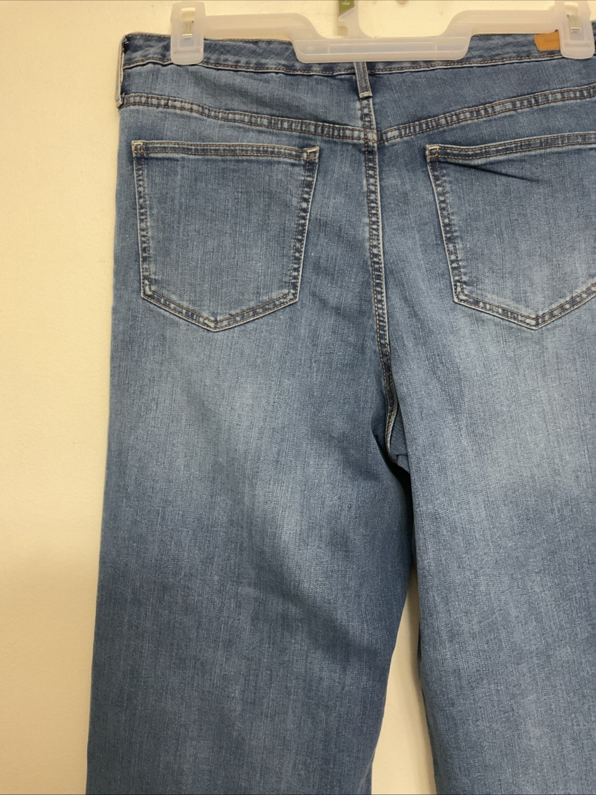 Skinnygirl Women’s Light Blue Wide Leg Crop HighRise Stretch Denim Jeans 32/14