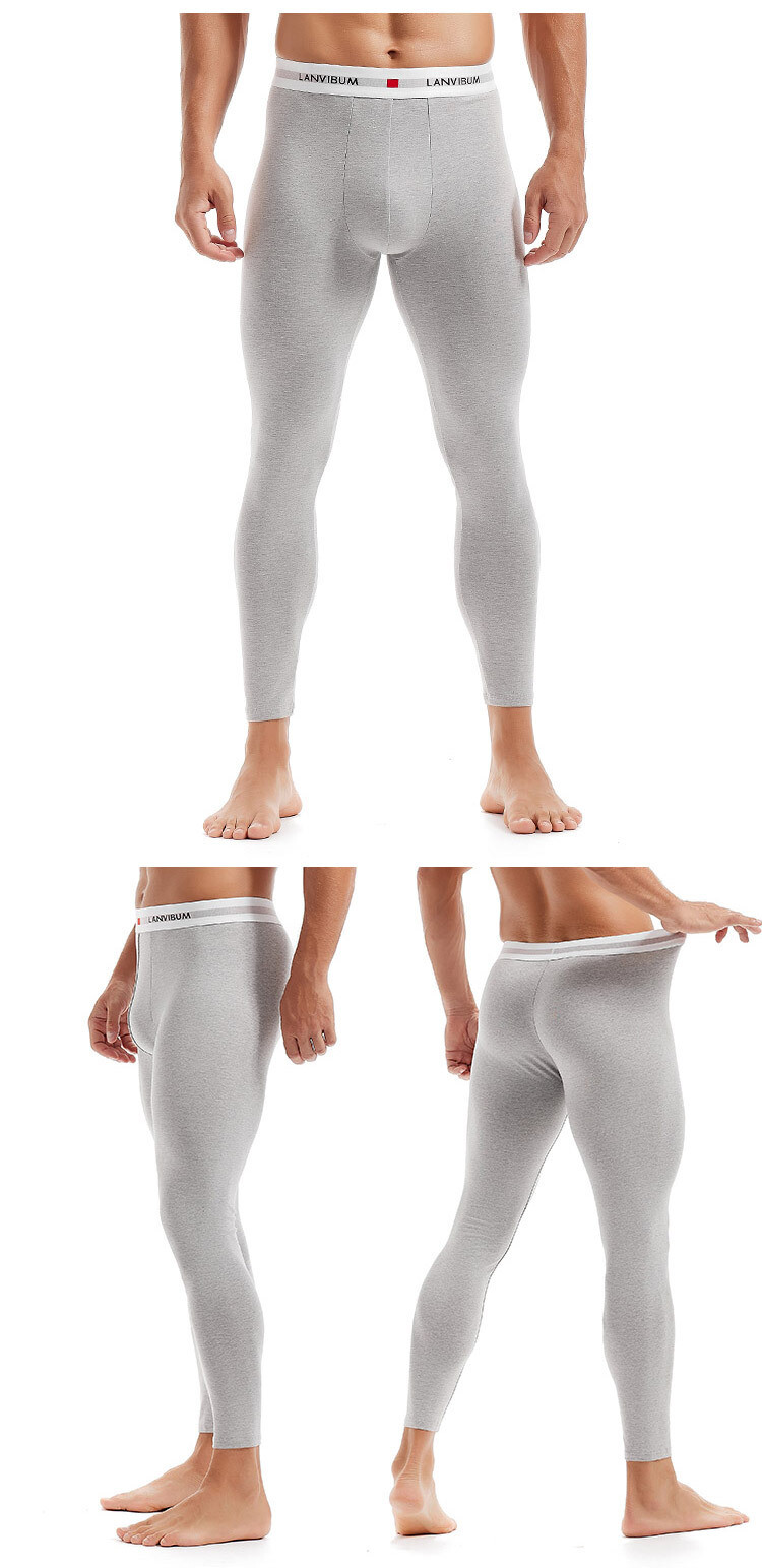 Thermal Underwear Men Thin Cotton Legging Tight Long Johns Compression Bottoms