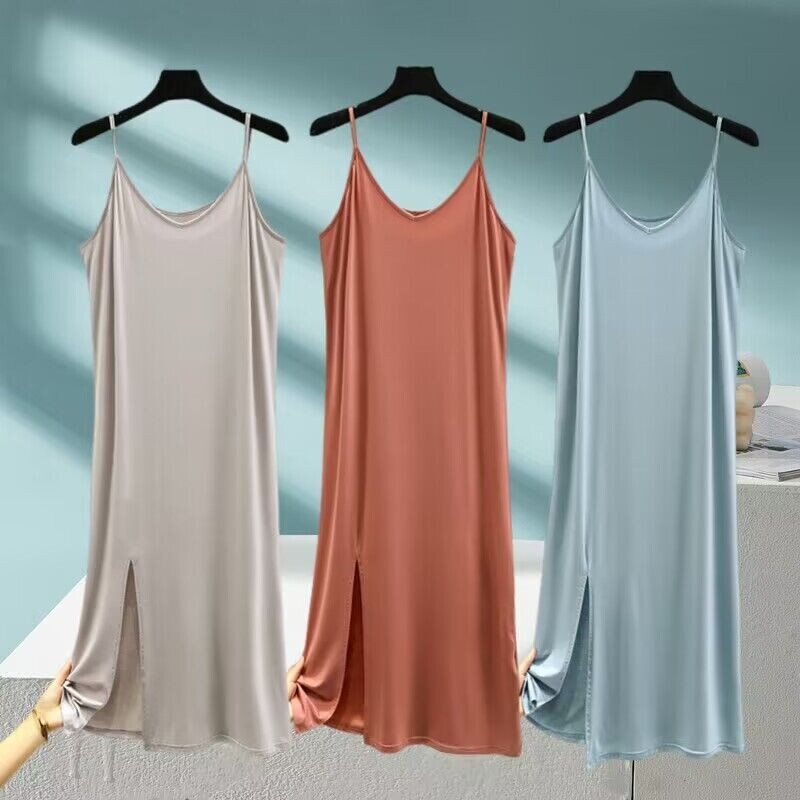 Women Modal Cotton Sleeveless Nightgown Sling Sleep Dress Casual Sleepwear