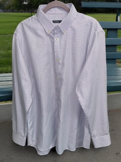 Mondino Large Shirt Dashing Red Blue Purple Plaid Check Lightweight Long Sleeves