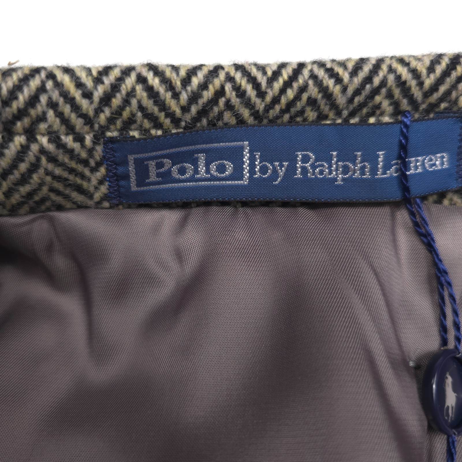 Polo Ralph Lauren Soft Herringbone Sport Coat Mens 42R Black Beige Wool Blazer