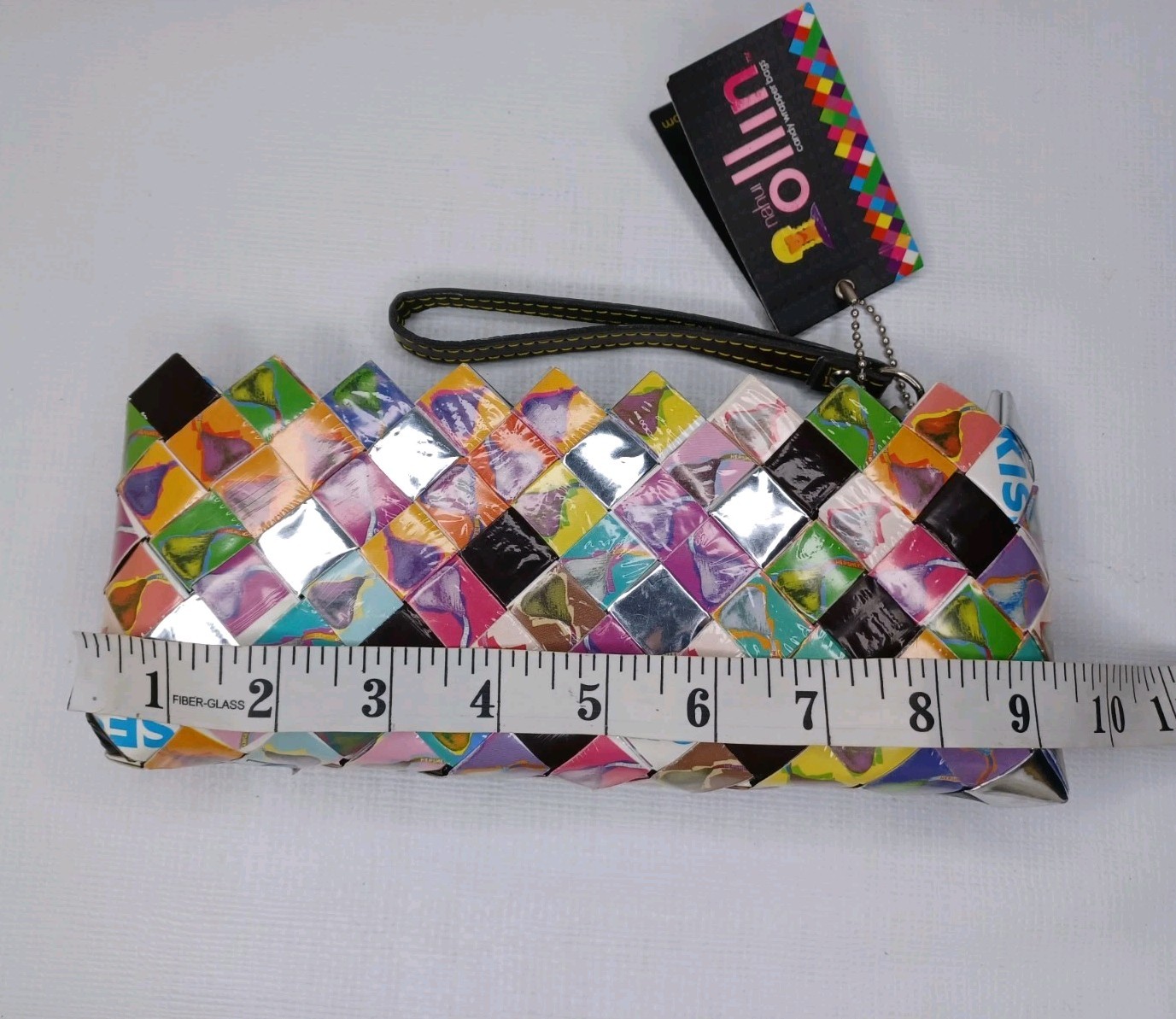 Nahui Ollin Candy Wrapper Clutch Purse With Handle Kisses