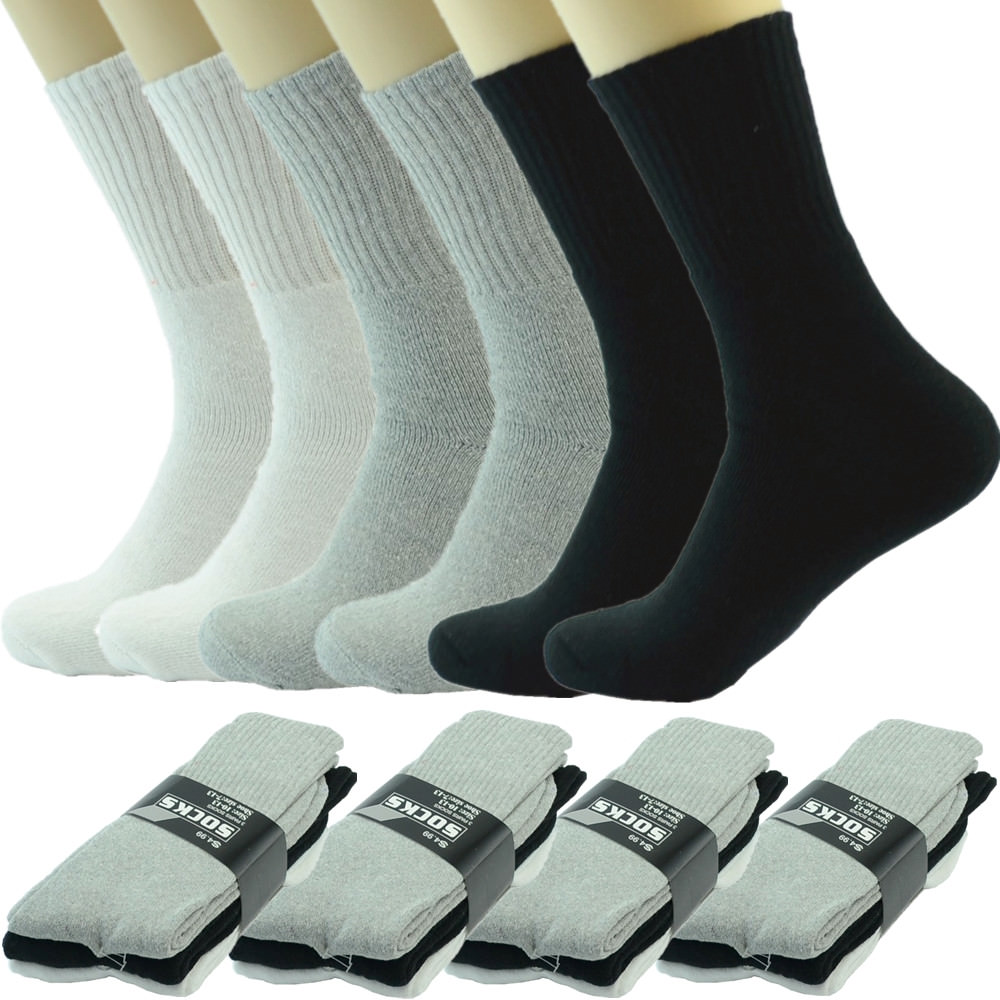 Wholesale Assorted Colors Plain Men’s Crew Athletic Sport Socks Size 9-11 10-13