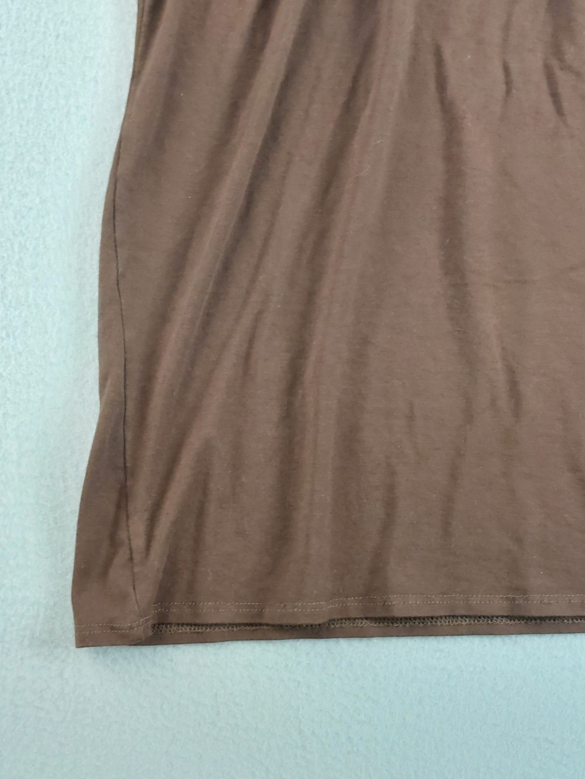 Style&Co Women Tunic Top M Brown Empire Waist Scoop Neck Short Sleeve Casual