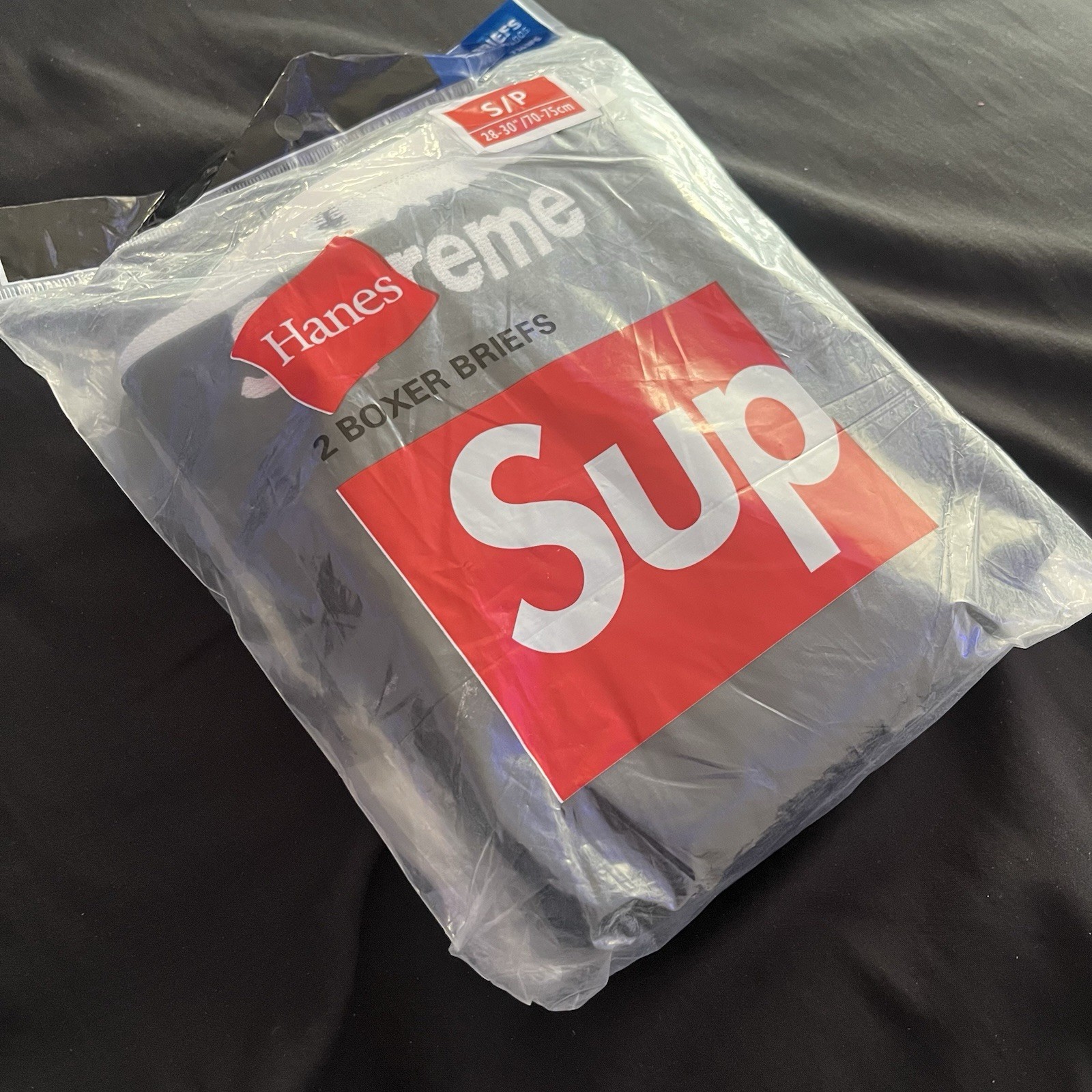 Authentic Supreme / Hanes Black Boxer Briefs Underwear (2 Pack) SMALL / S 28-30