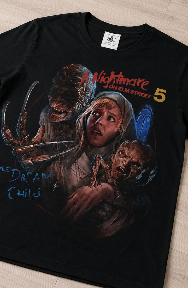 Nightmare on Elm Street Freddy Horror Retro Vintage- B&C T-Shirt Unisex Size L