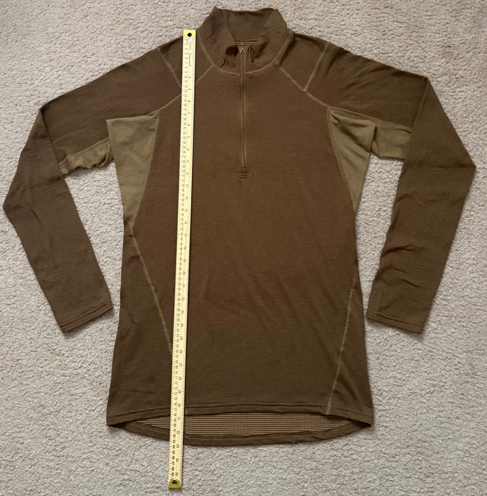 Beyond Clothing Systems men’s Brown 1/4 Zip CC1 Pullover Base layer L Long USA