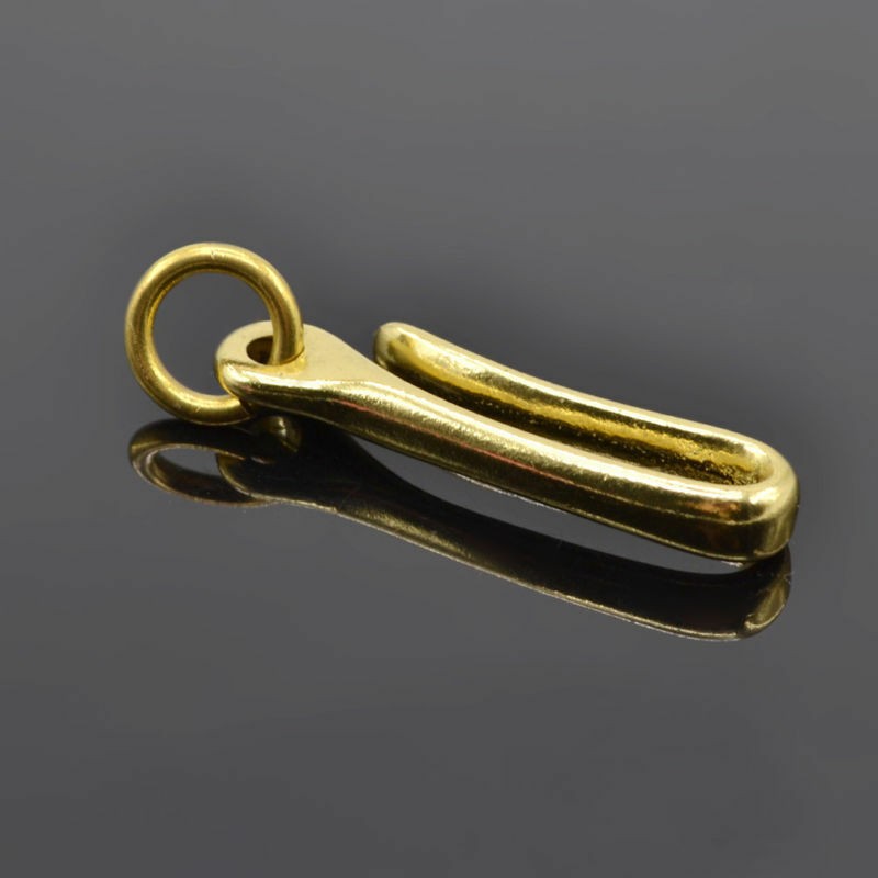 6cm Retro Solid Brass KeyChain Key Ring Belt U Hook Wallet Chain Fish Hook A