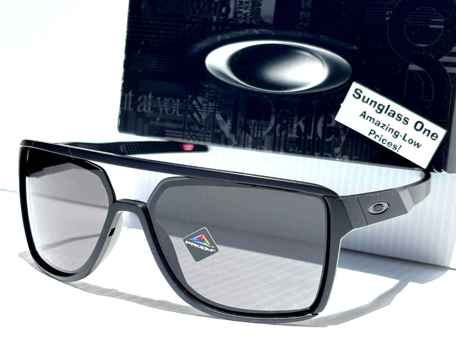 NEW Oakley SI CASTEL Matte Black PRIZM Grey Lens Sunglass 9147-10