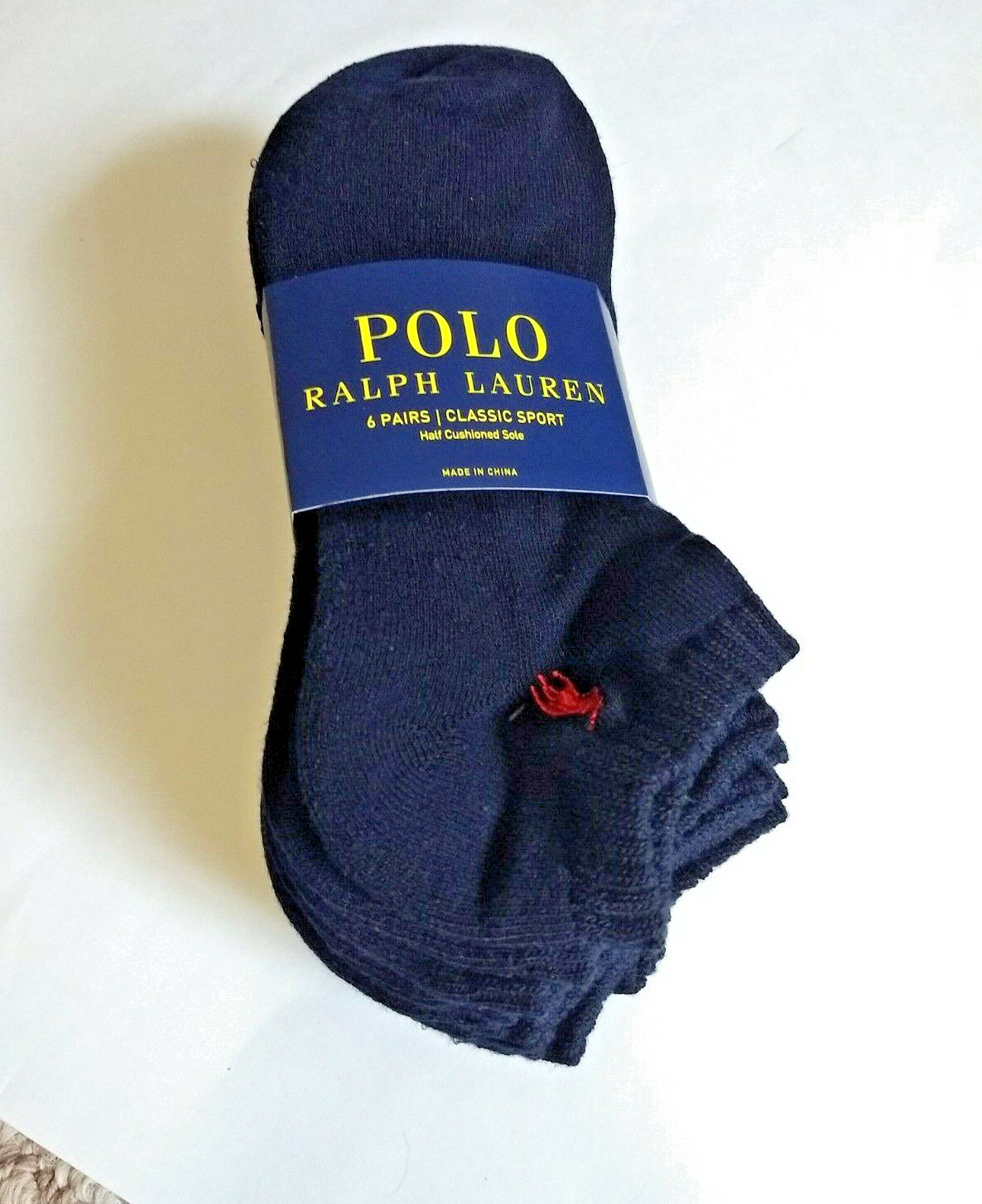 Polo Ralph Lauren 6-pair classic sport socks 6pk low cut socks White Black Navy