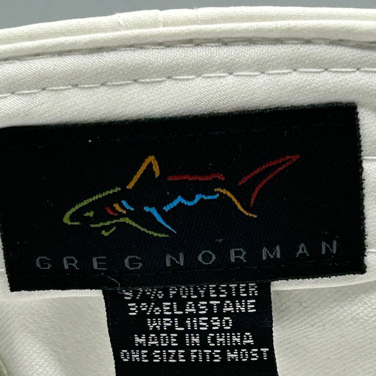 Greg Norman Golf Hat Men White Embroidered Strap Back Cap New