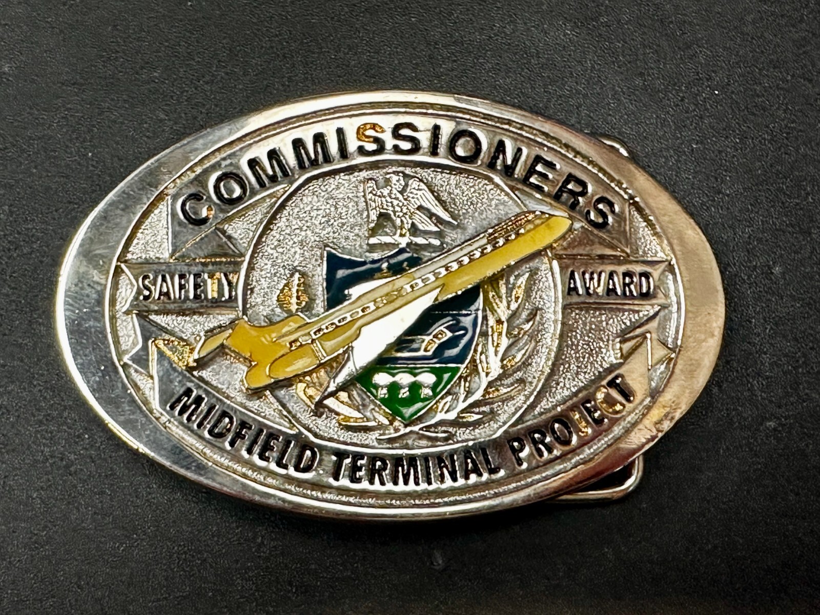 Commissioners Midfield Terminal Project Safety Award Commemorative Belt Buckle