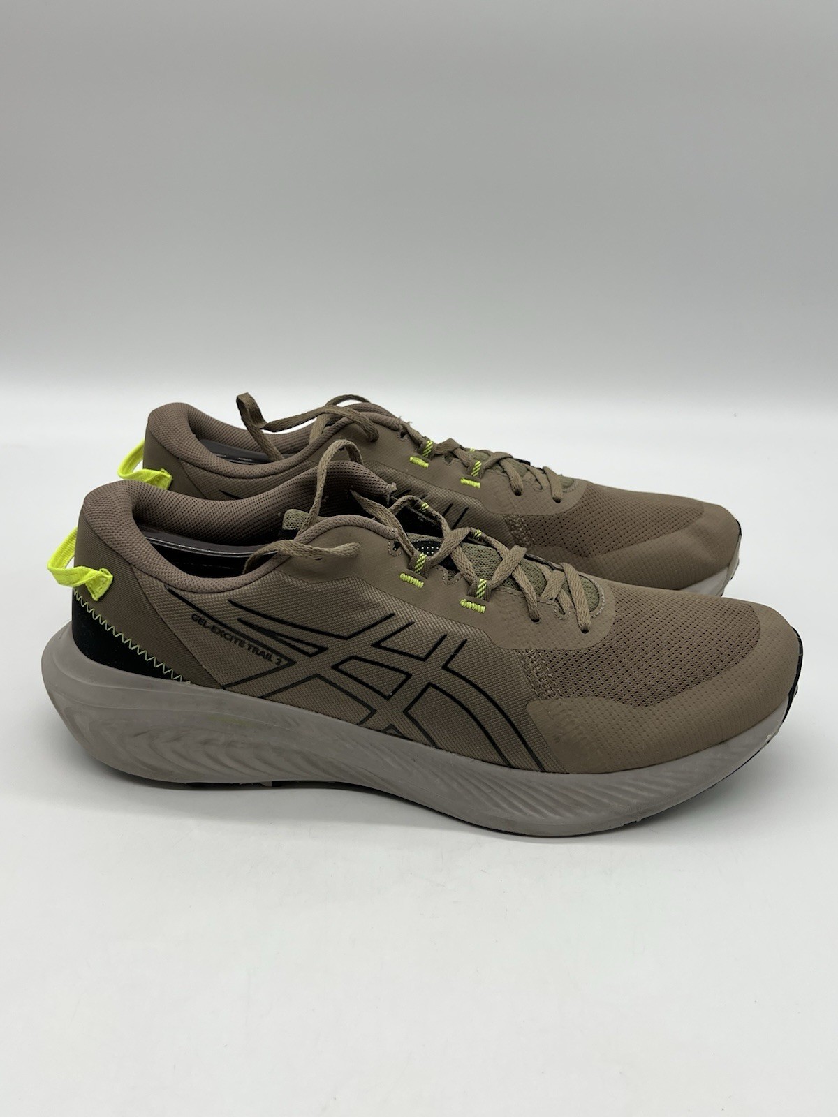 Asics Gel-Excite Trail 2 Men’s Size 14 Khaki Black Mesh Running Sneakers Shoes.