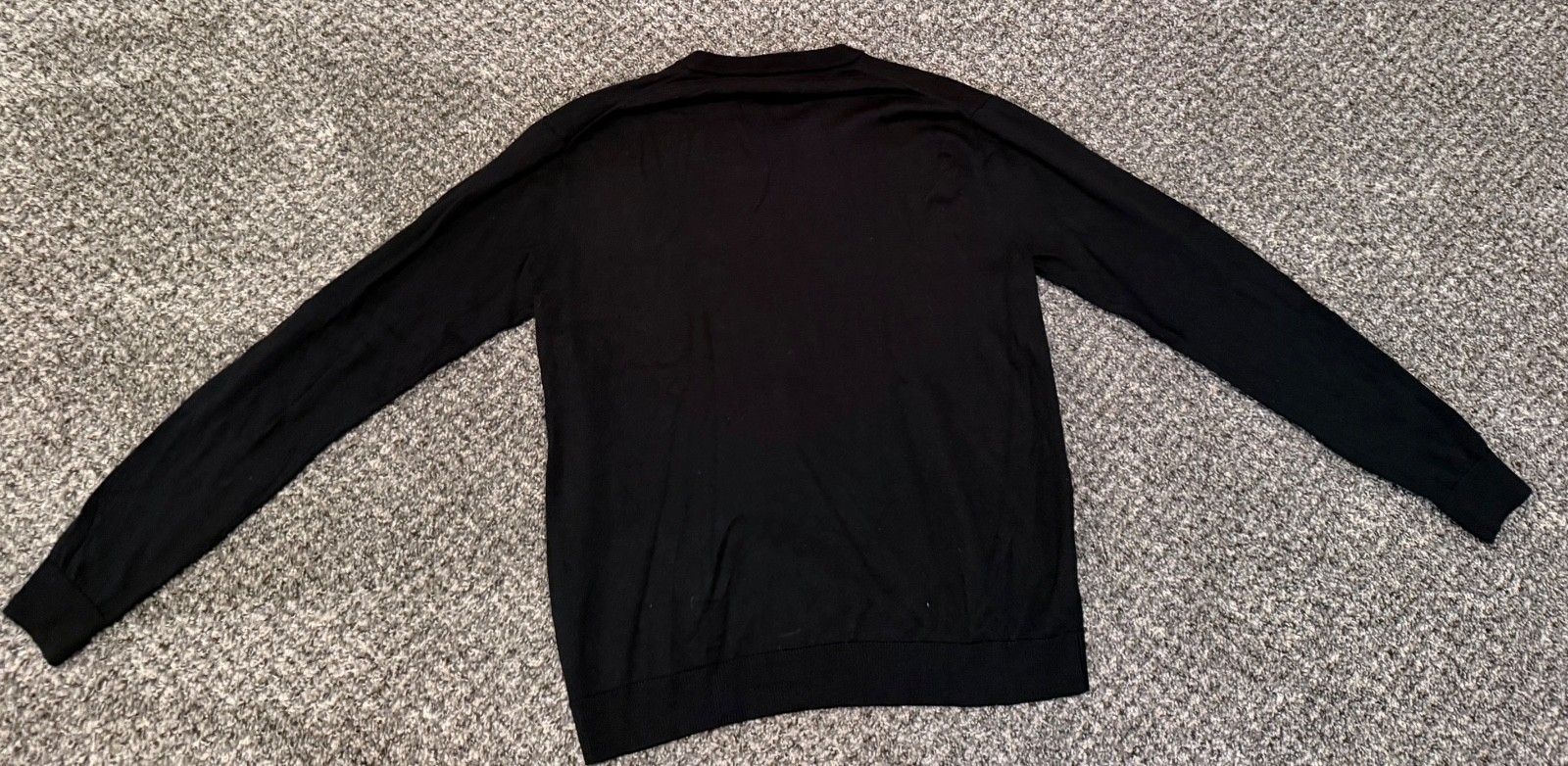 Hart Schaffner Marx Men Sweater Black Size Large 100% Fine Merino Wool